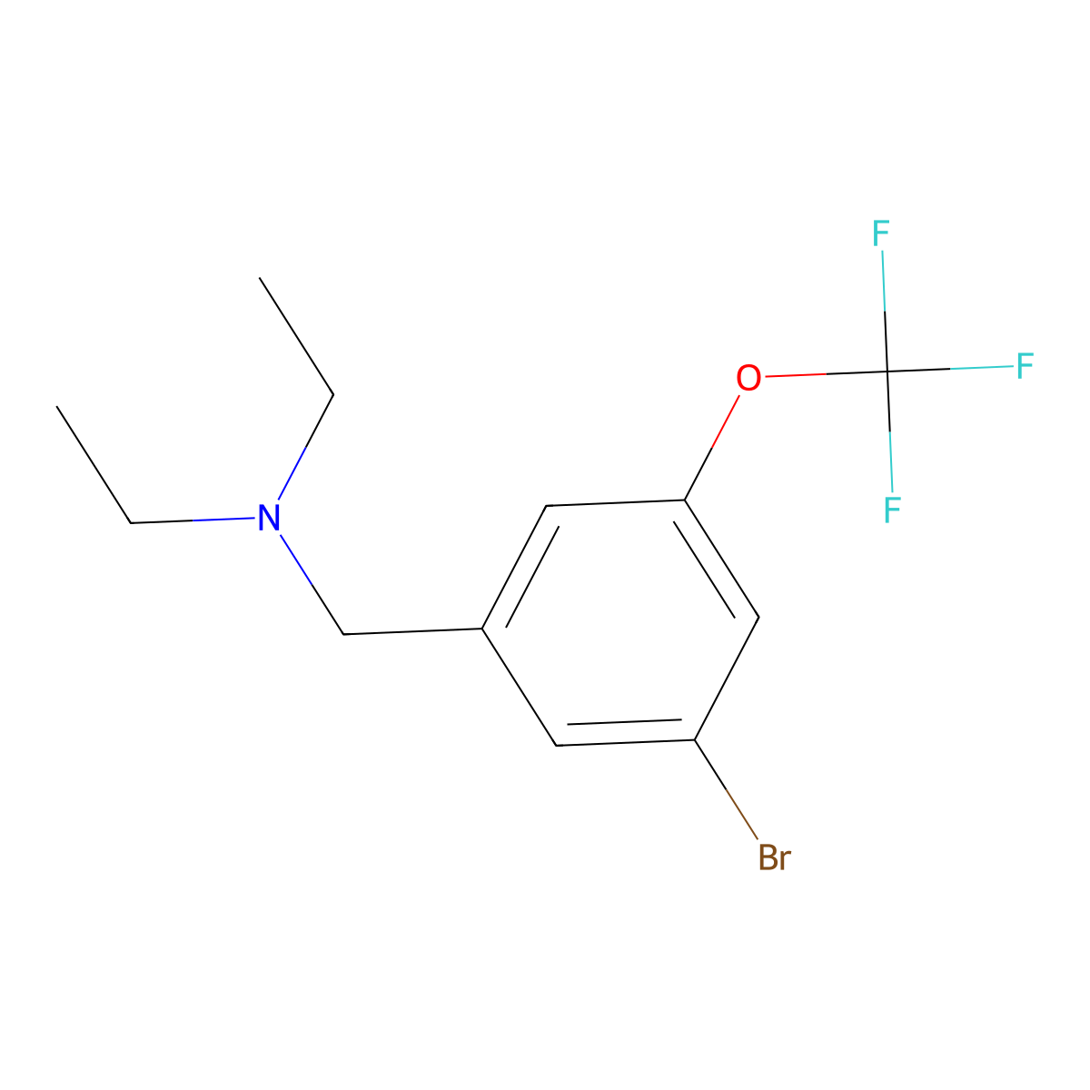 N-(3-Bromo-5-(trifluoromethoxy)benzyl)-N-ethylethanamine molecular structure, CAS 2815697-21-1