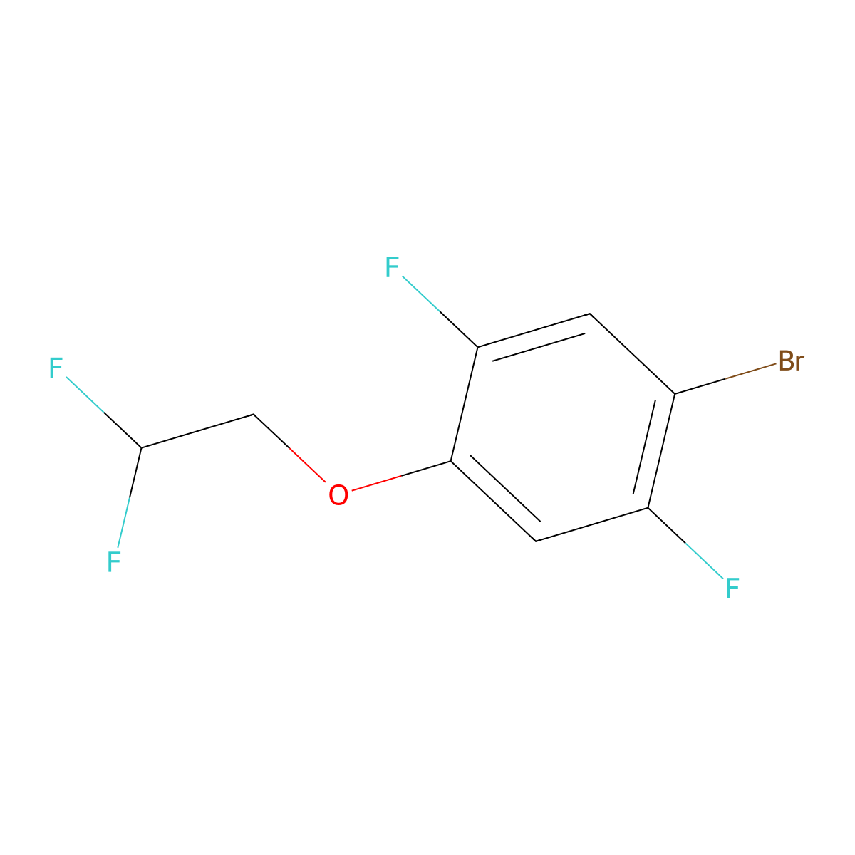 1-Bromo-4-(2,2-difluoroethoxy)-2,5-difluorobenzene molecular structure, CAS 2815697-94-8