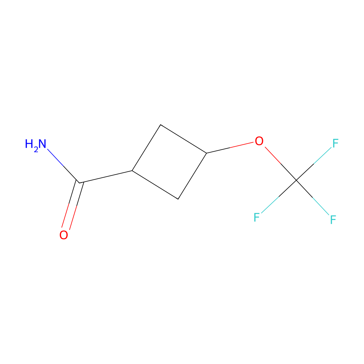 3-Trifluoromethoxy-cyclobutanecarboxylic acid amide molecular structure, CAS 2815698-91-8