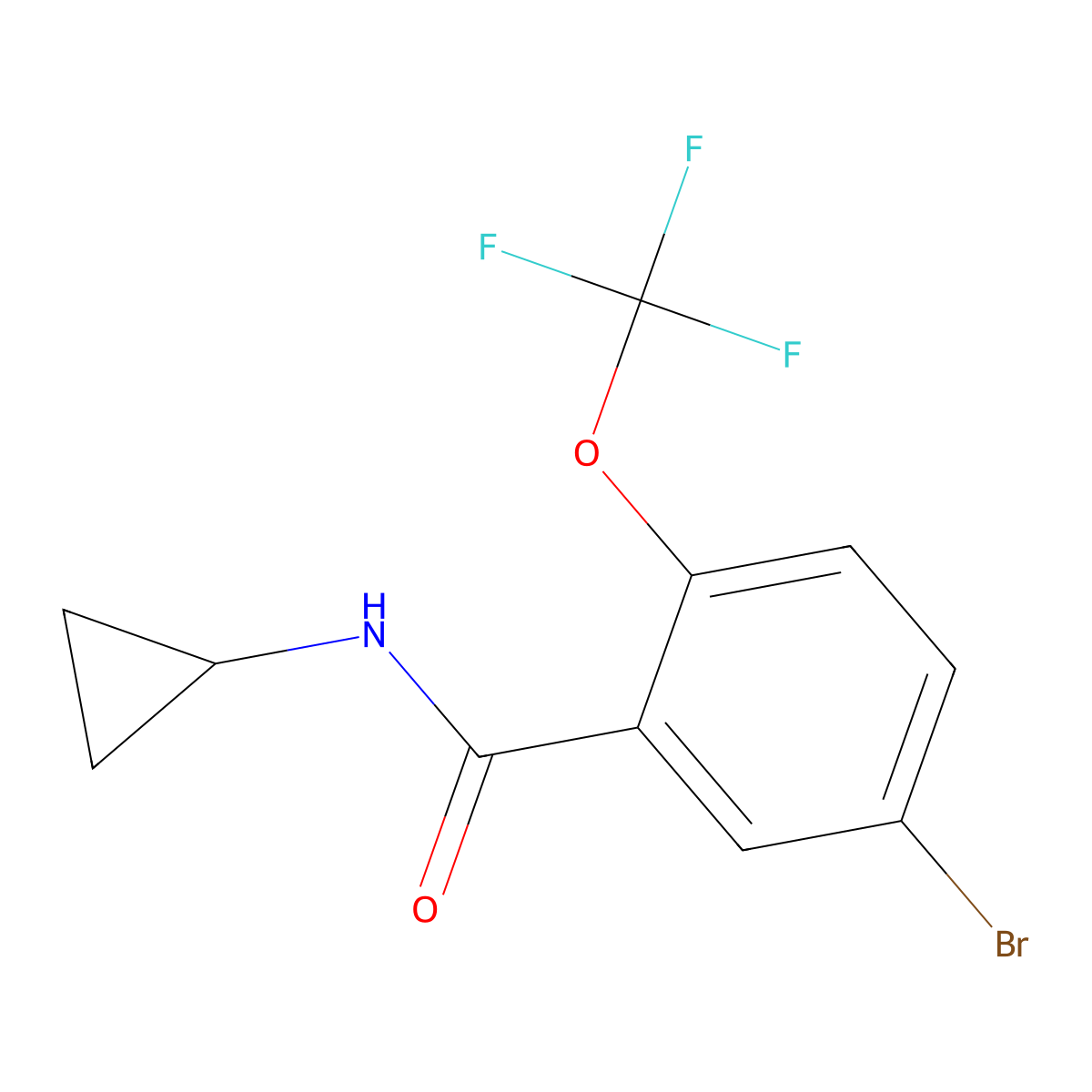 5-Bromo-N-cyclopropyl-2-(trifluoromethoxy)benzamide molecular structure, CAS 2815699-21-7
