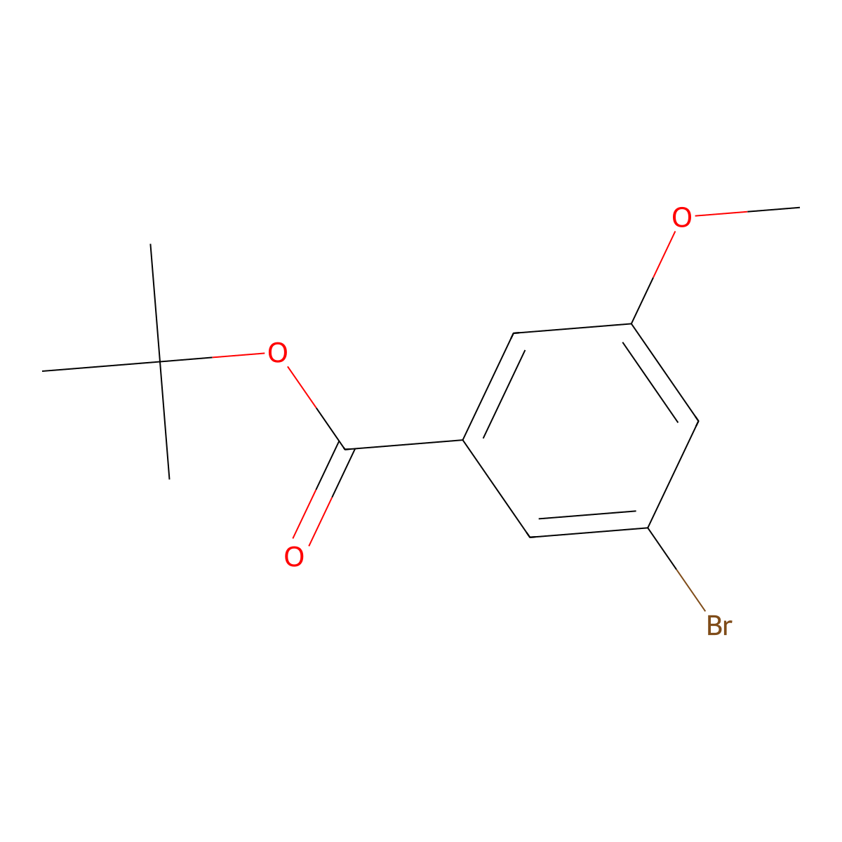Tert-butyl 3-bromo-5-methoxybenzoate molecular structure, CAS 2815772-47-3