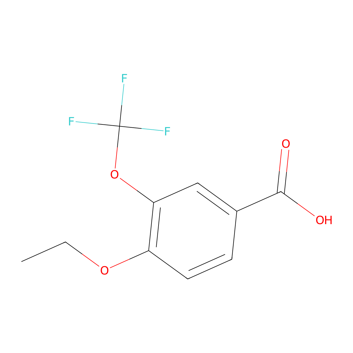 4-Ethoxy-3-(trifluoromethoxy)benzoic acid molecular structure, CAS 2815776-60-2