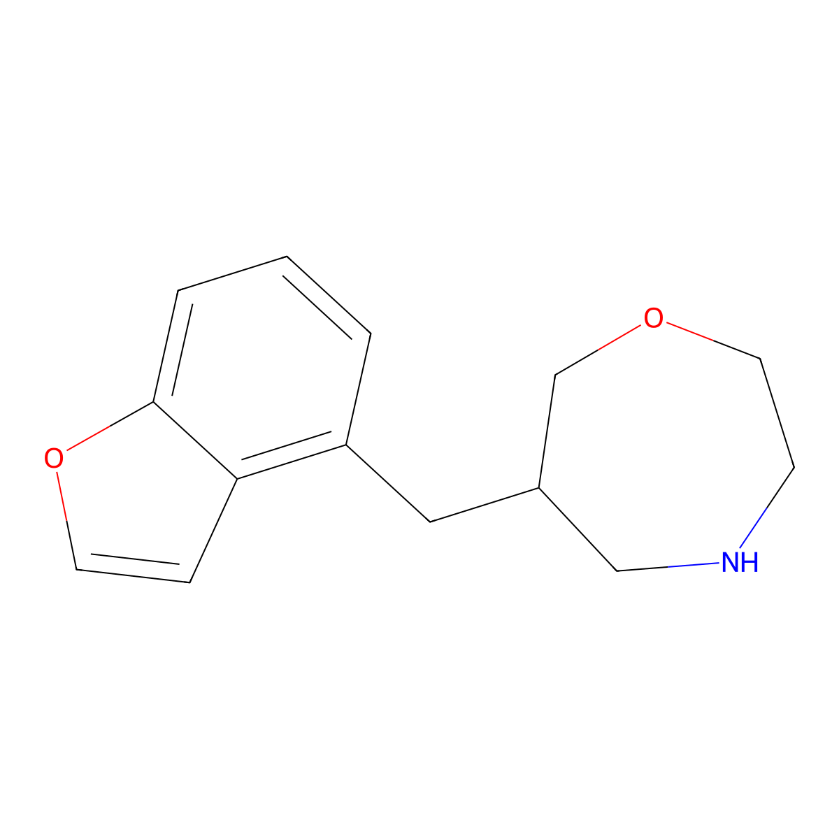 6-(Benzofuran-4-ylmethyl)-1,4-oxazepane molecular structure, CAS 2815847-92-6
