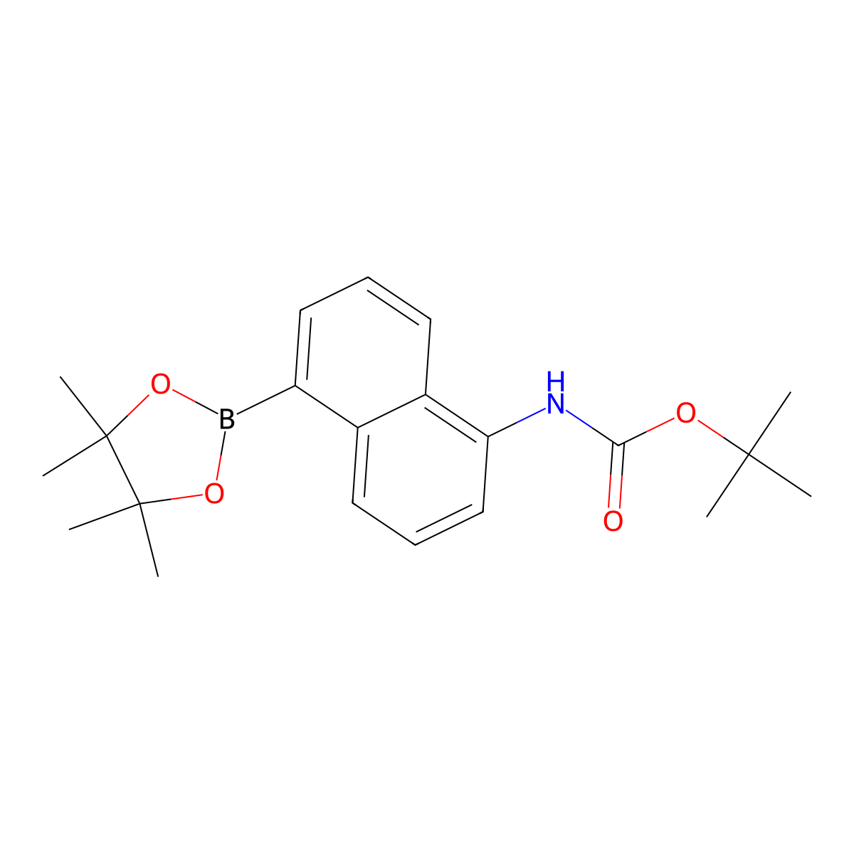 tert-butyl N-[5-(4,4,5,5-tetramethyl-1,3,2-dioxaborolan-2-yl)naphthalen-1-yl]carbamate molecular structure, CAS 2816090-92-1