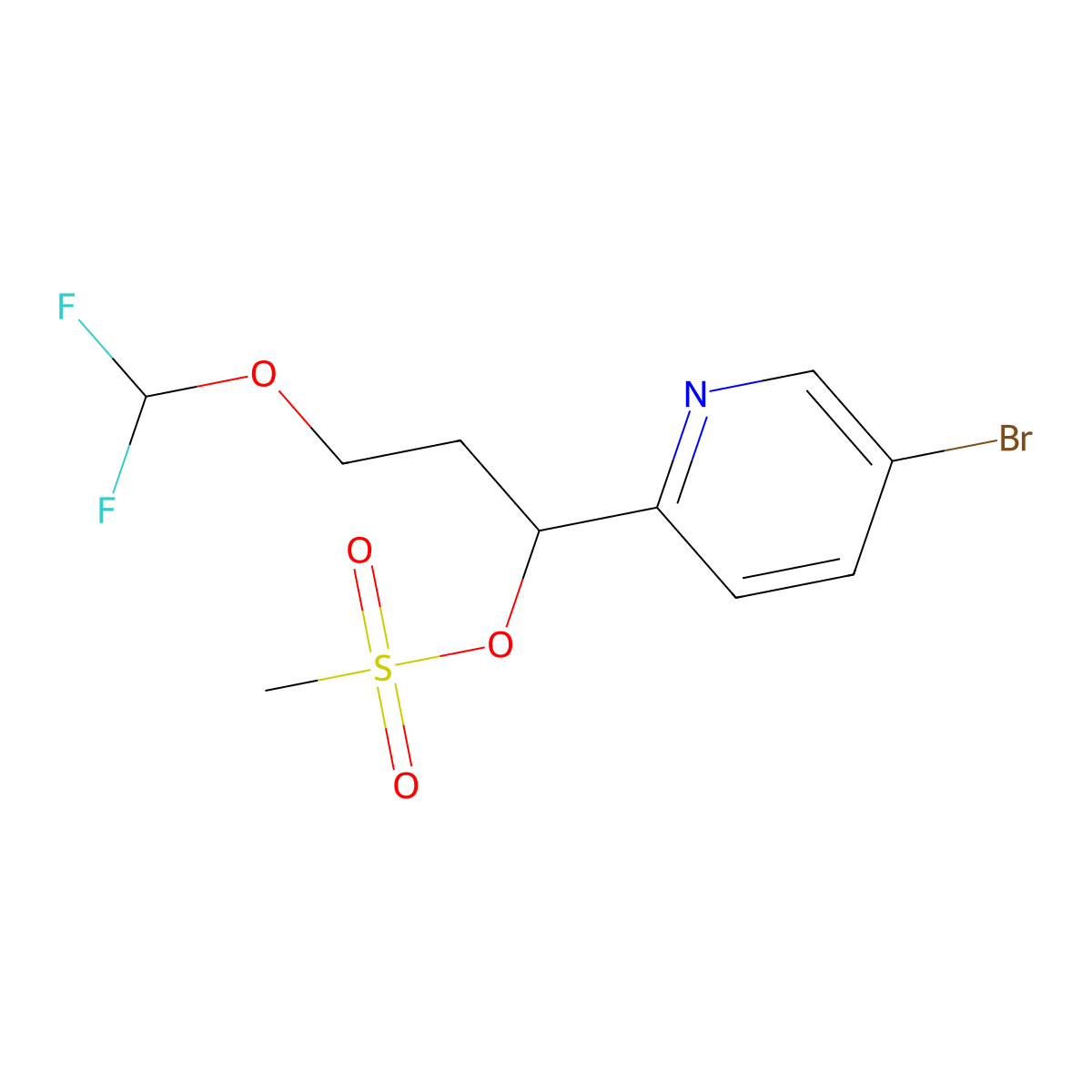 1-(5-Bromopyridin-2-yl)-3-(difluoromethoxy)propyl methanesulfonate molecular structure, CAS 2816108-46-8
