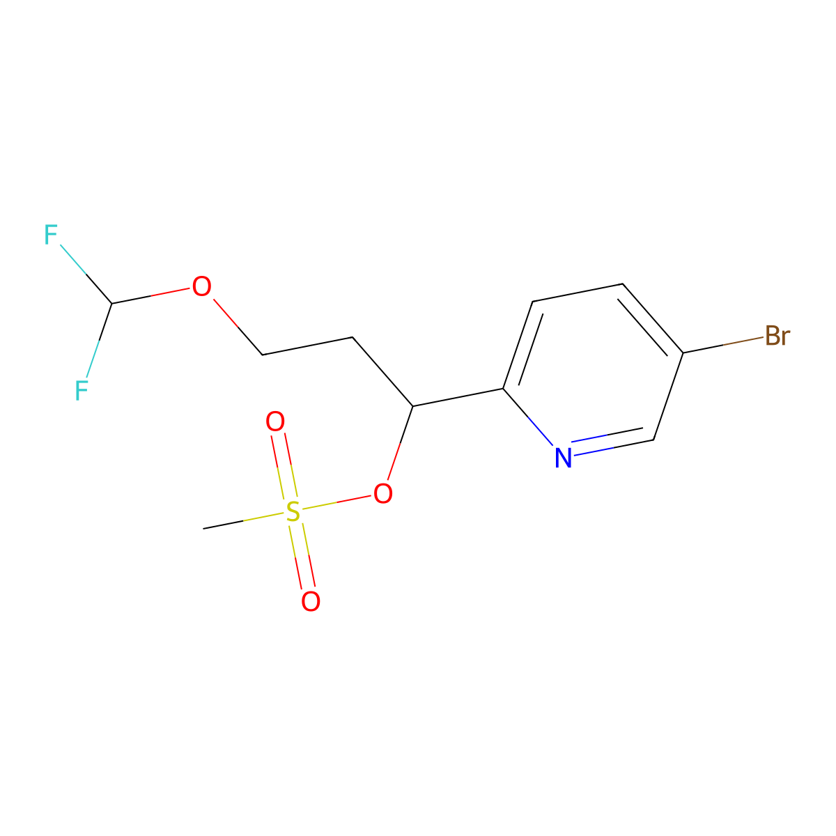 1-(5-Bromopyridin-2-yl)-3-(difluoromethoxy)propyl methanesulfonate molecular structure, CAS 2816108-46-8