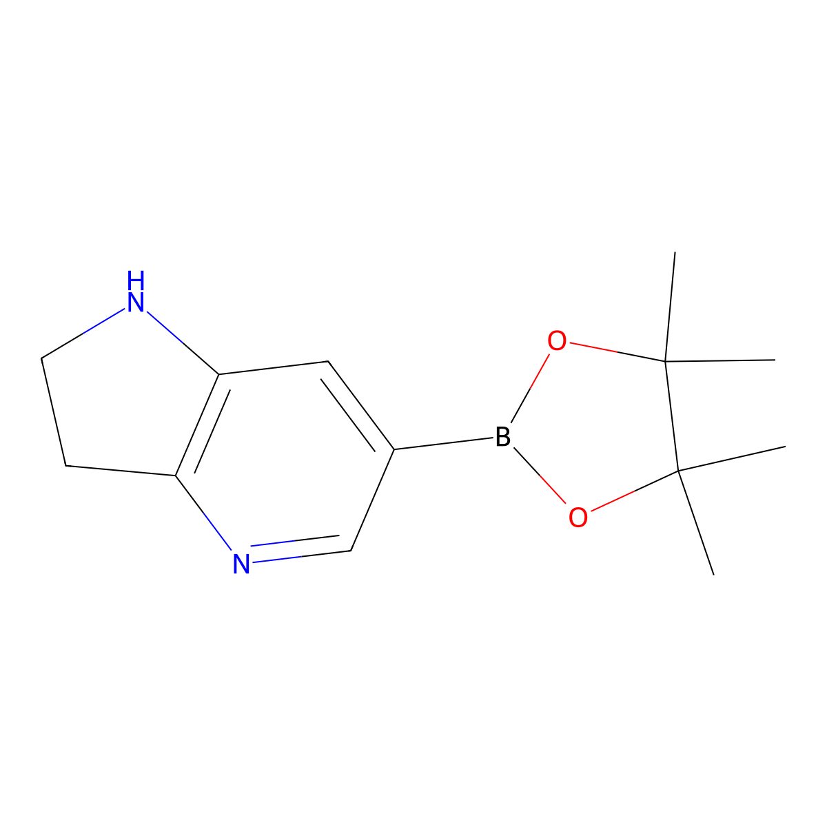 6-(tetramethyl-1,3,2-dioxaborolan-2-yl)-1H,2H,3H-pyrrolo[3,2-b]pyridine molecular structure, CAS 2816116-59-1