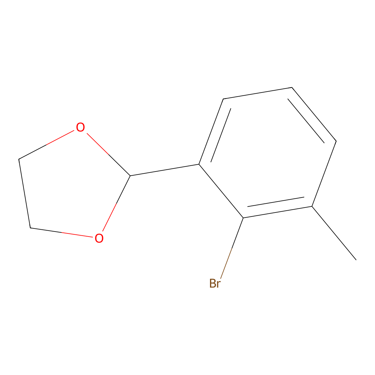 2-(2-Bromo-3-methylphenyl)-1,3-dioxolane molecular structure, CAS 2816117-41-4