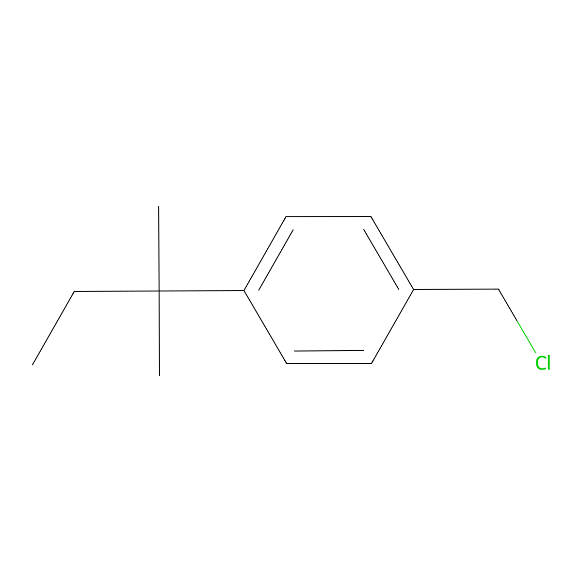 Toluene, alpha-chloro-p-(1,1-dimethyl-propyl)- molecular structure, CAS 28162-11-0