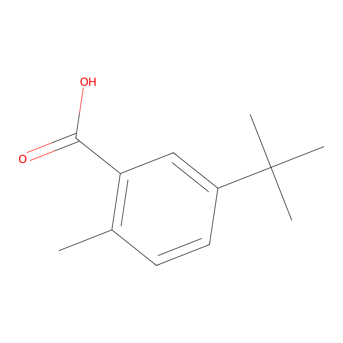 5-Tert-butyl-2-methylbenzoic acid molecular structure, CAS 28162-25-6