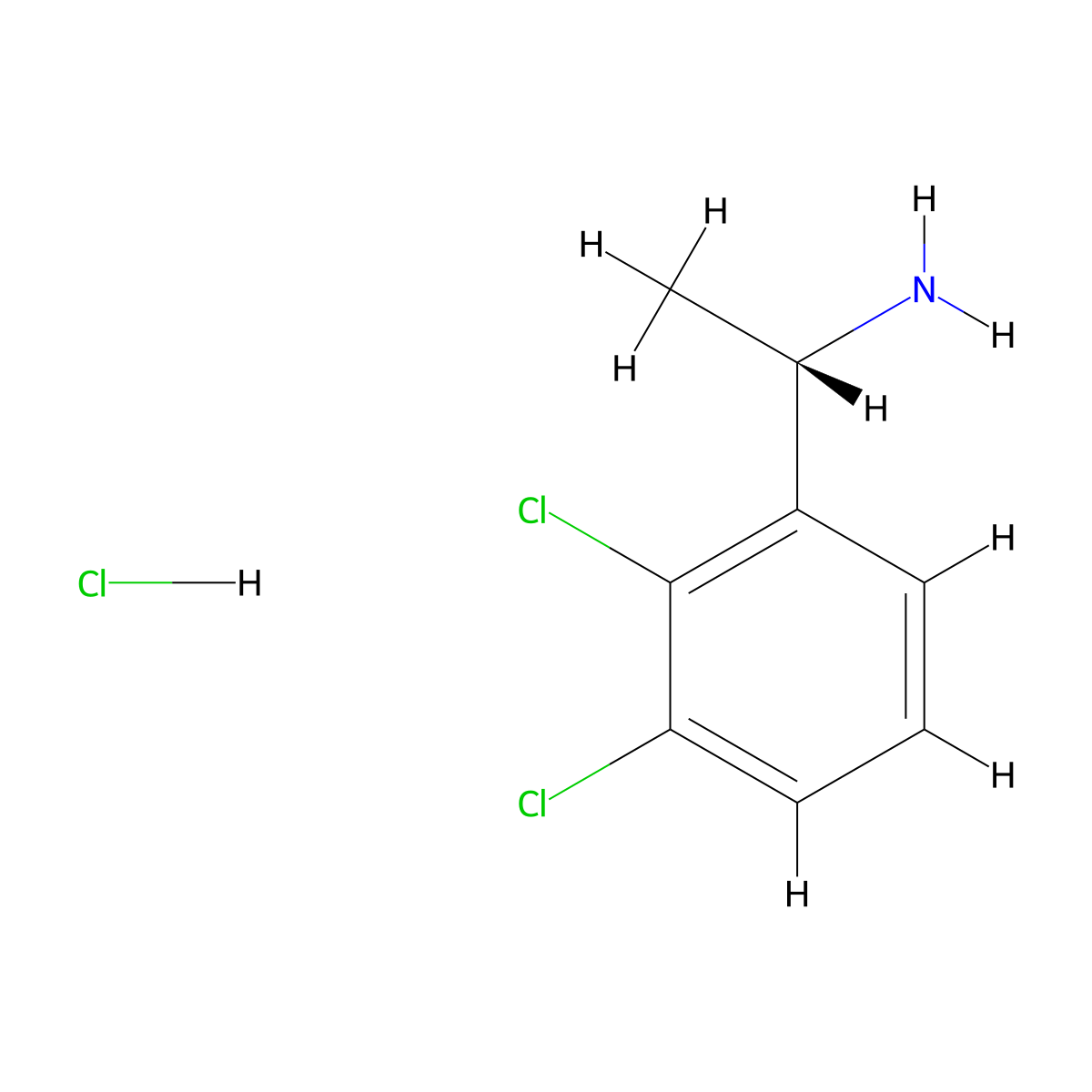 (S)-1-(2,3-dichlorophenyl)ethan-1-amine hydrochloride molecular structure, CAS 2816296-33-8