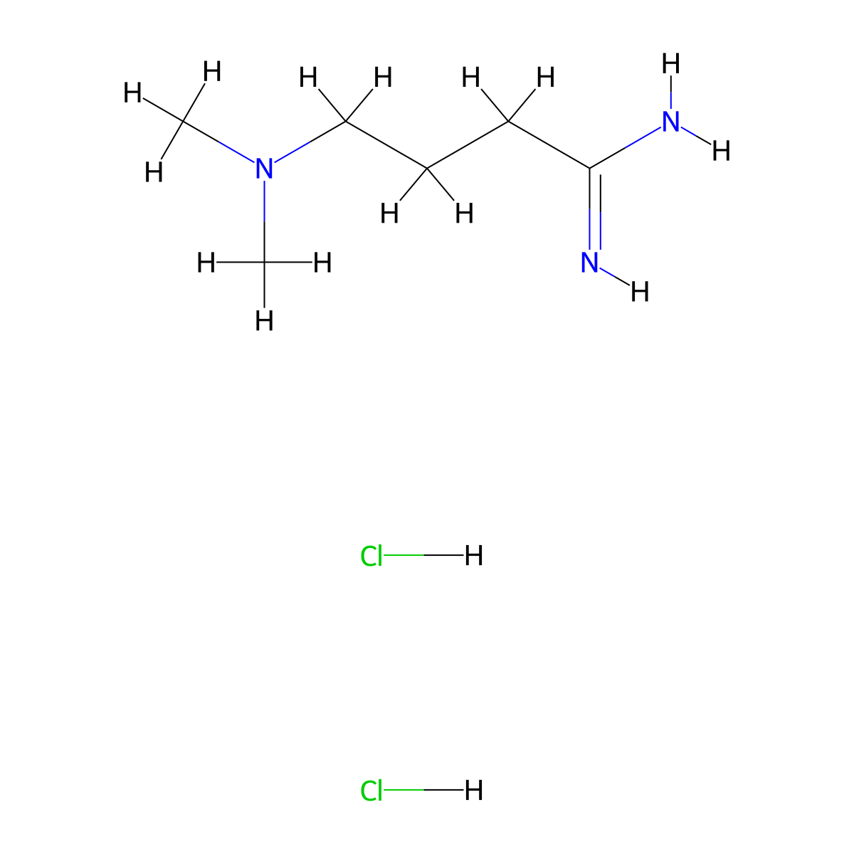 4-(Dimethylamino)butanimidamide dihydrochloride molecular structure, CAS 28163-08-8