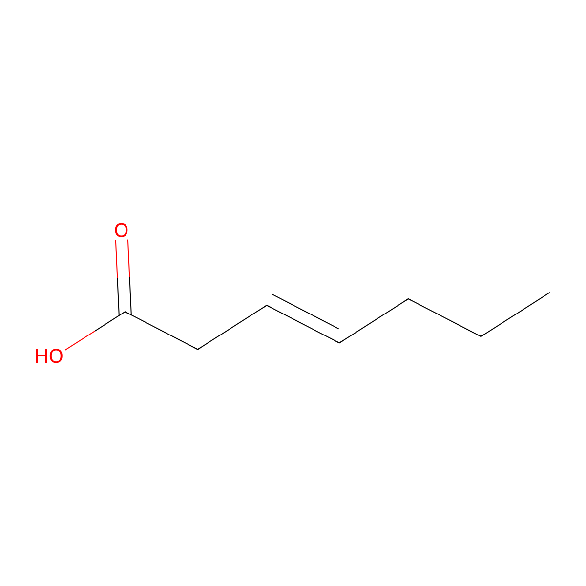 (3E)-3-Heptenoic acid molecular structure, CAS 28163-84-0