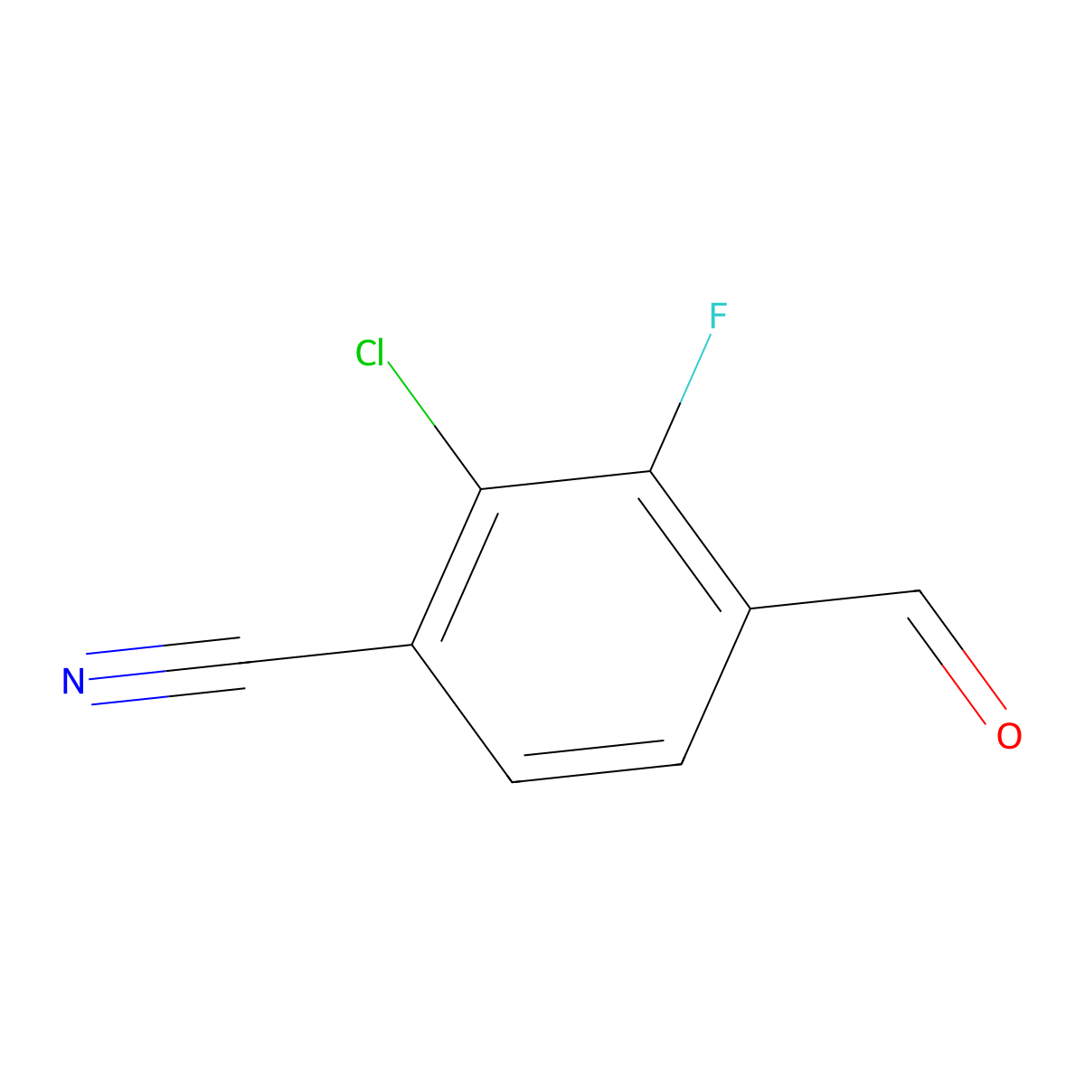 2-Chloro-3-fluoro-4-formylbenzonitrile molecular structure, CAS 2816356-11-1