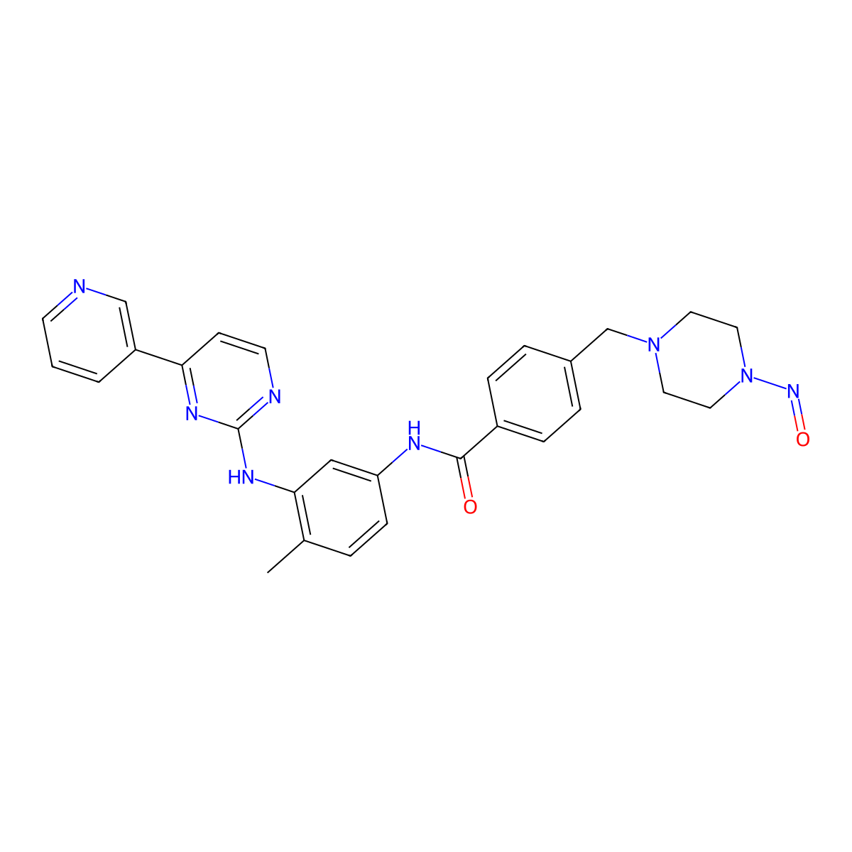 N-Desmethyl N-Nitroso Imatinib molecular structure, CAS 2816369-80-7