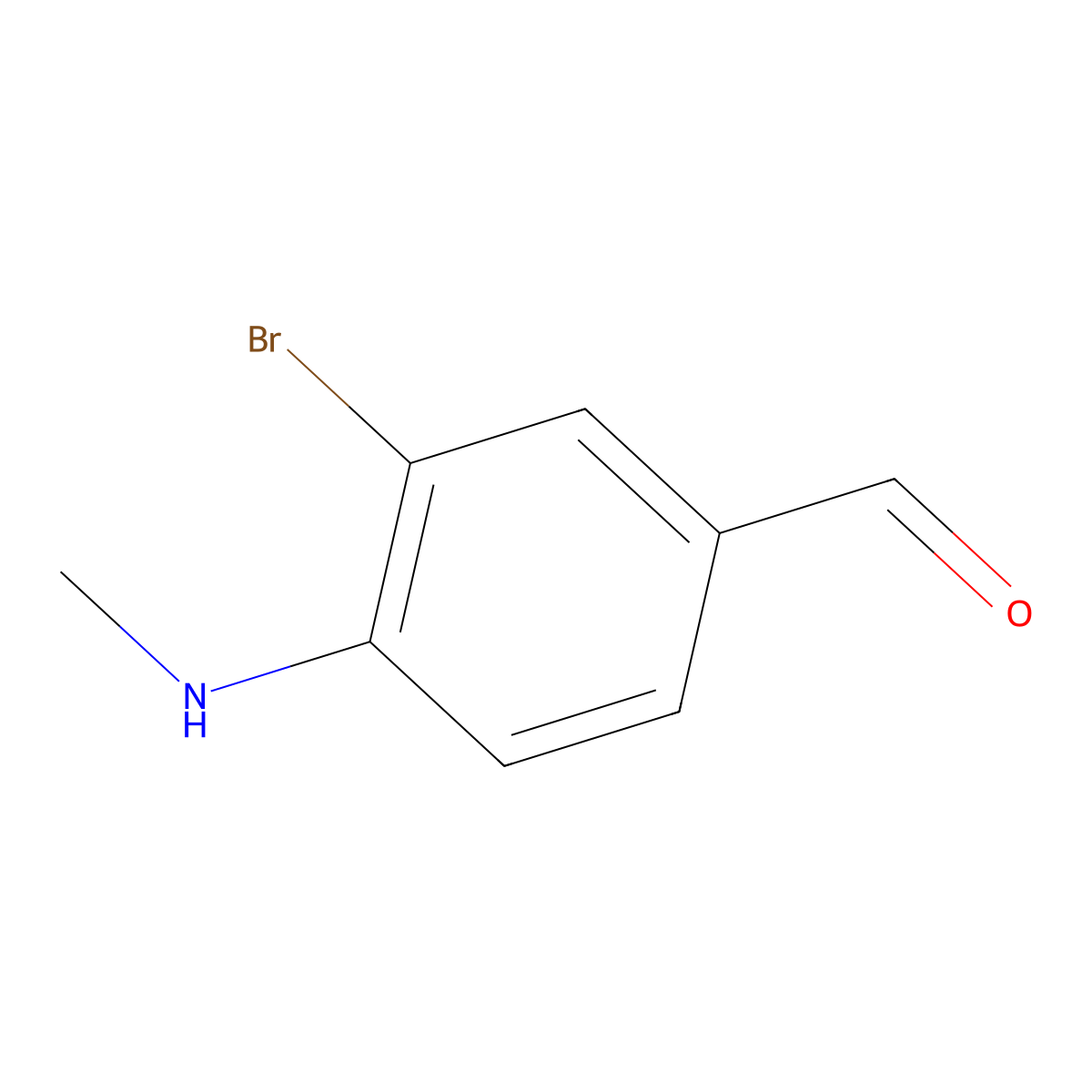 3-Bromo-4-(methylamino)benzaldehyde molecular structure, CAS 28164-48-9