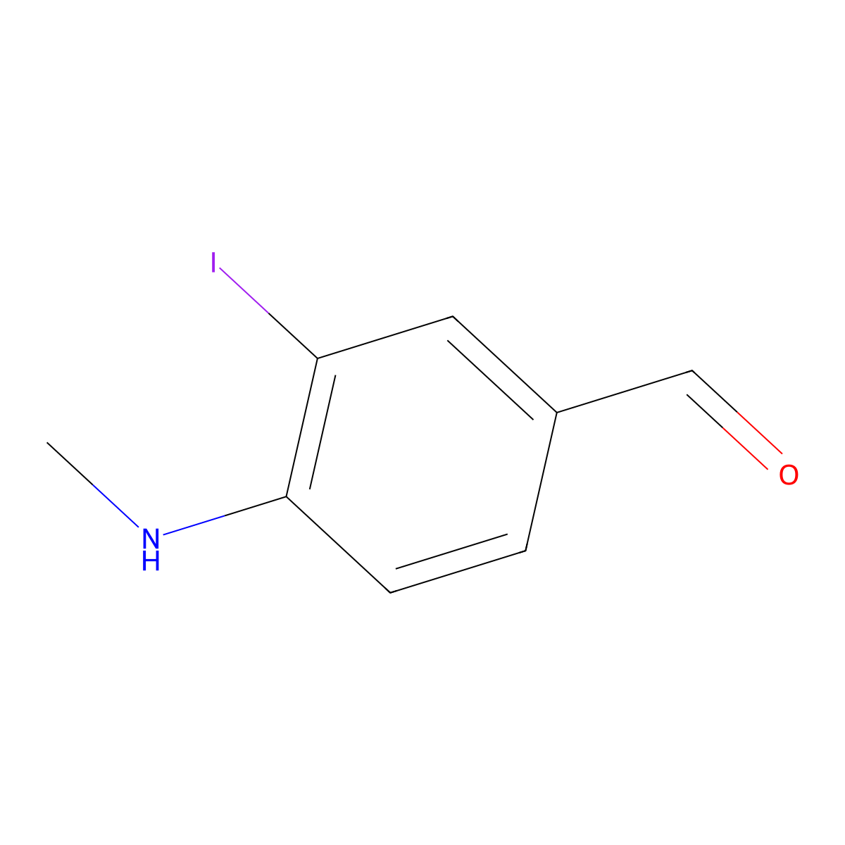3-Iodo-4-(methylamino)benzaldehyde molecular structure, CAS 28164-49-0