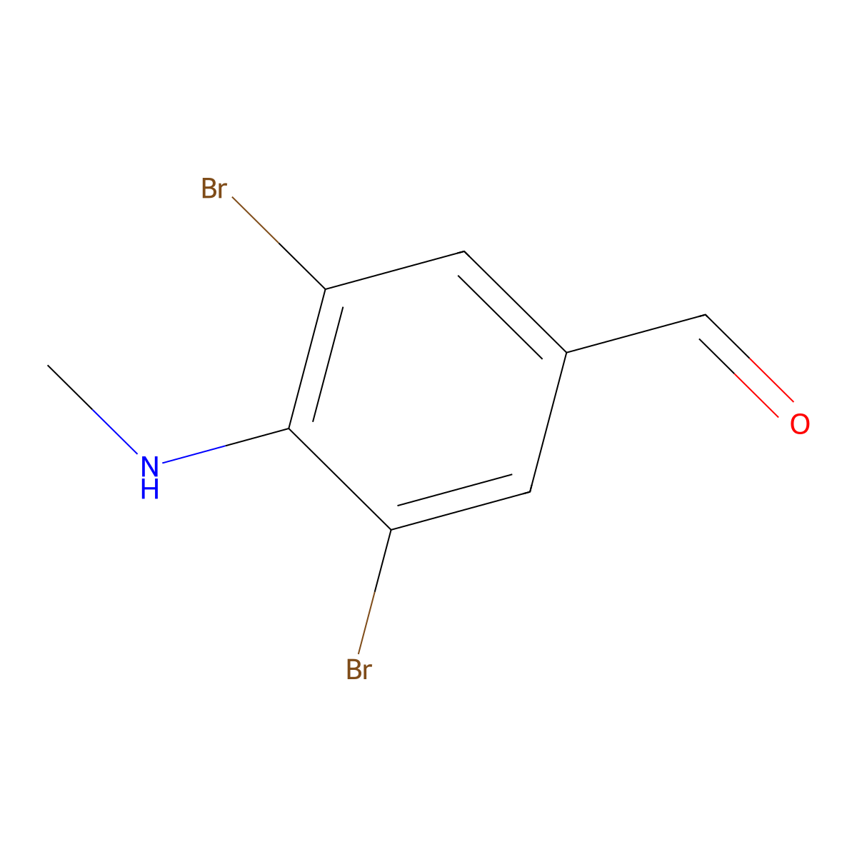 3,5-Dibromo-4-(methylamino)benzaldehyde molecular structure, CAS 28164-50-3