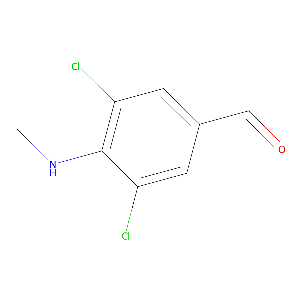 3,5-Dichloro-4-(methylamino)benzaldehyde molecular structure, CAS 28164-51-4
