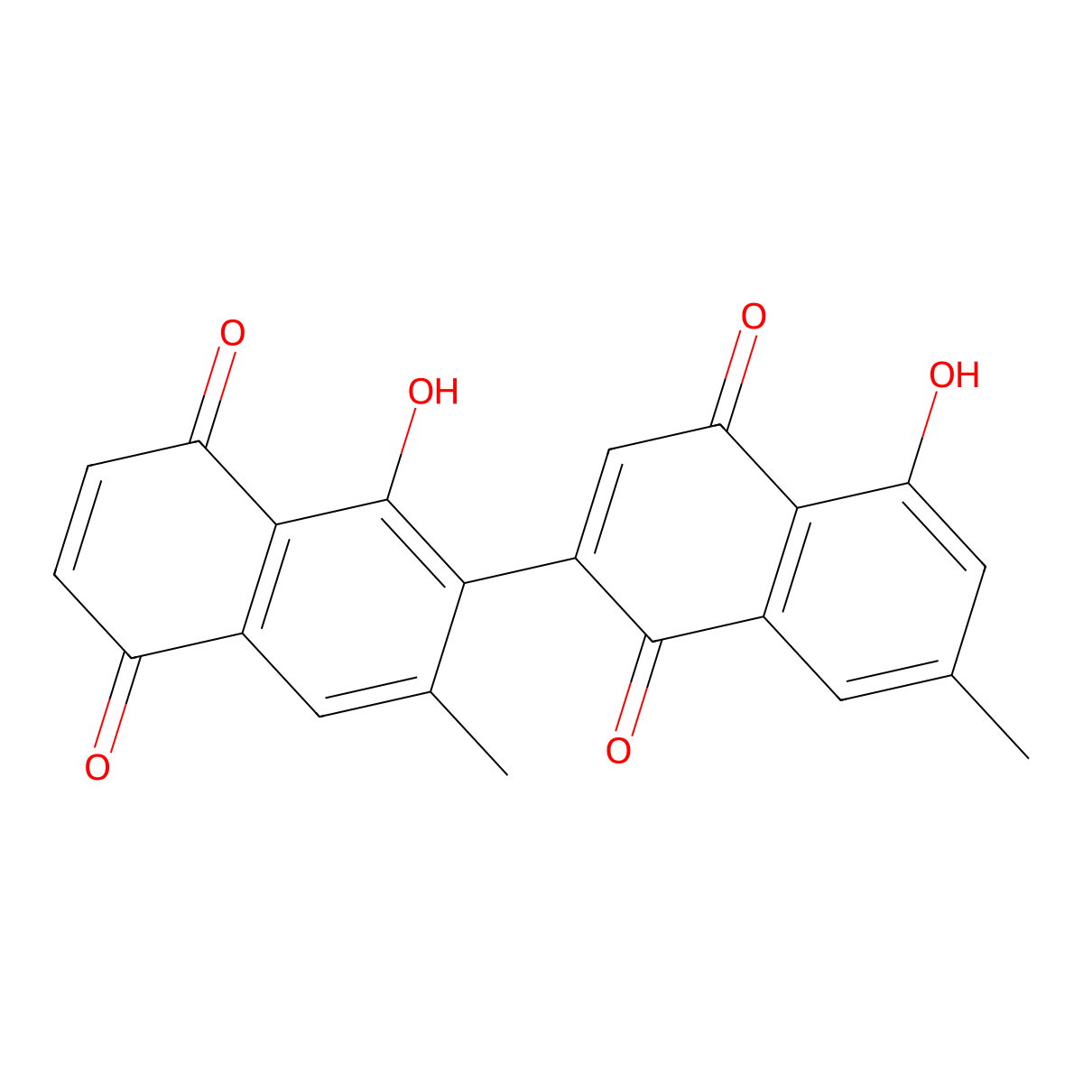 Diospyrin molecular structure, CAS 28164-57-0