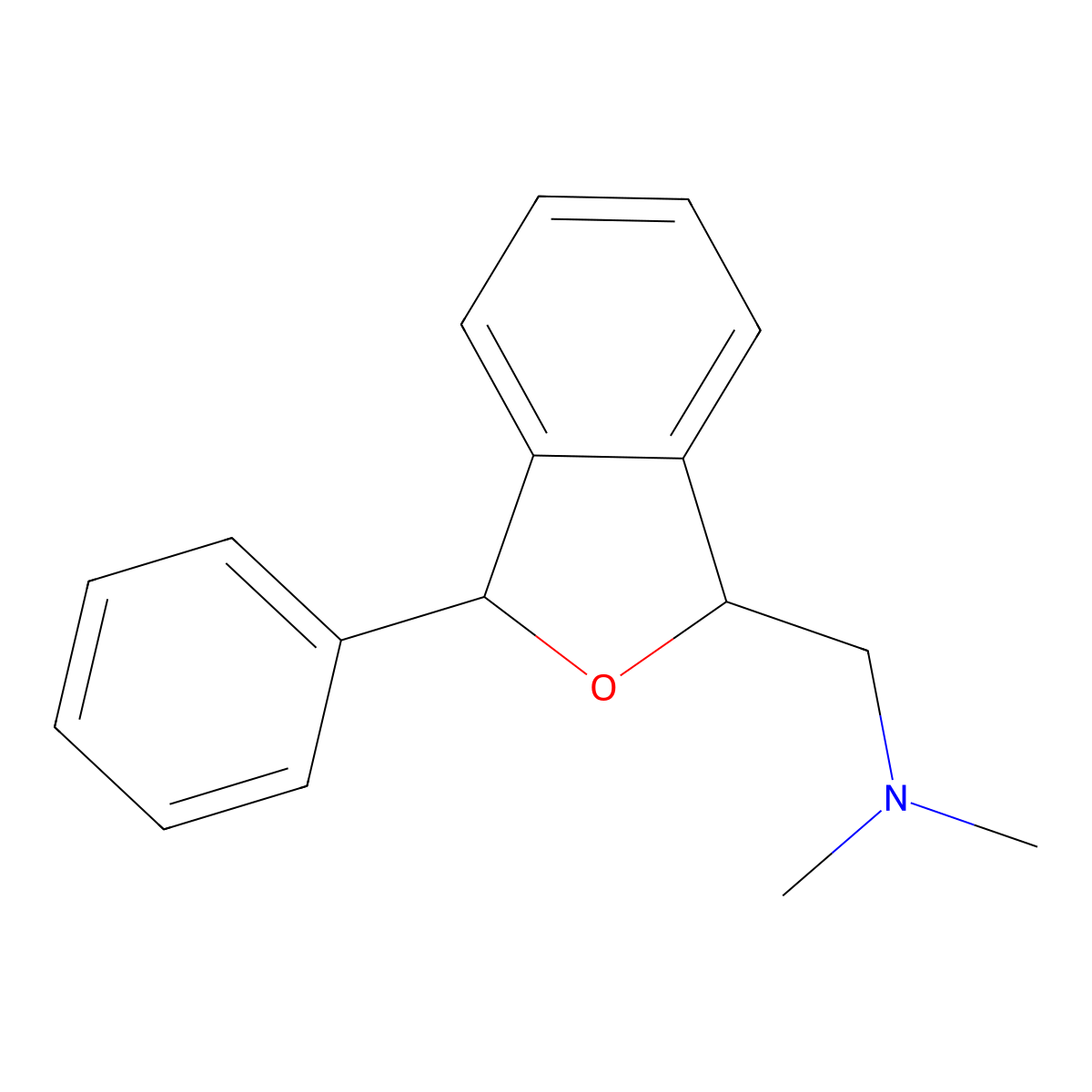 N,N-Dimethyl-1-(3-phenyl-1,3-dihydro-2-benzofuran-1-yl)methanamine molecular structure, CAS 28165-25-5