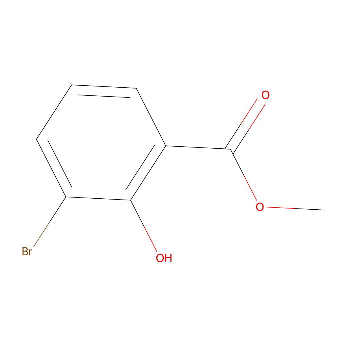 Methyl 3-bromo-2-hydroxybenzoate molecular structure, CAS 28165-45-9