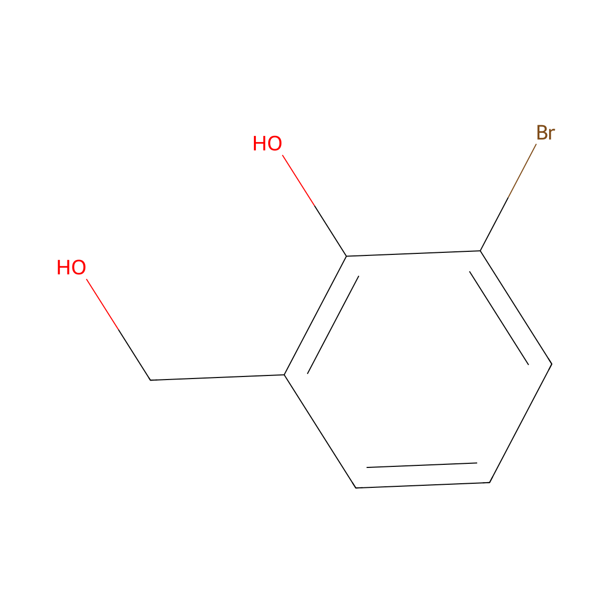 2-Bromo-6-(hydroxymethyl)phenol molecular structure, CAS 28165-46-0