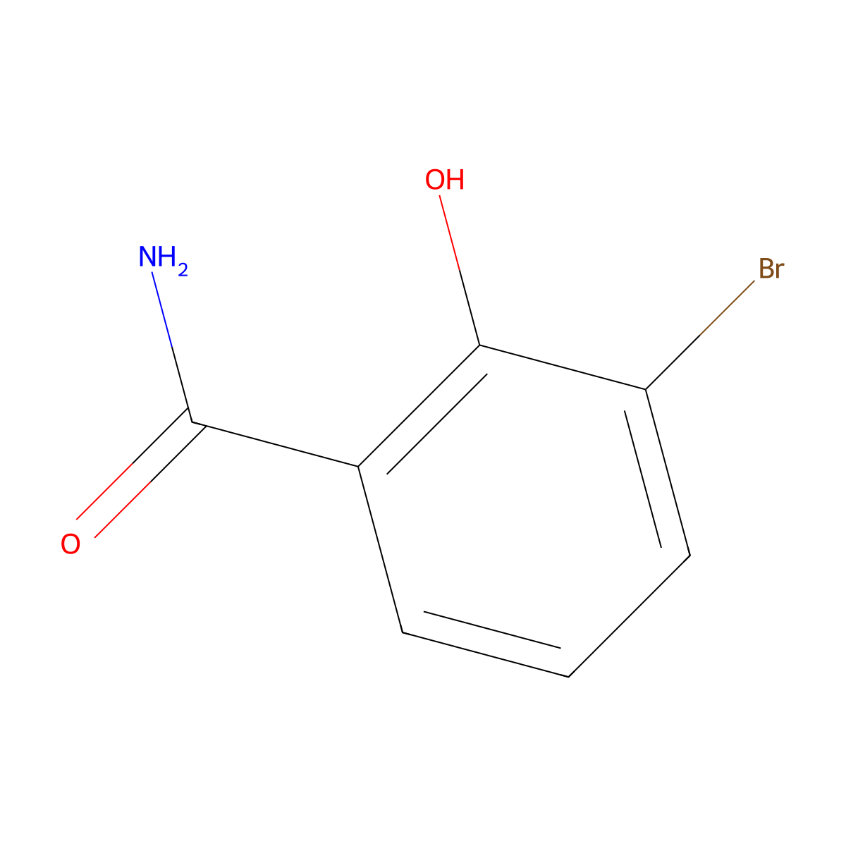 3-Bromo-2-hydroxybenzamide molecular structure, CAS 28165-47-1