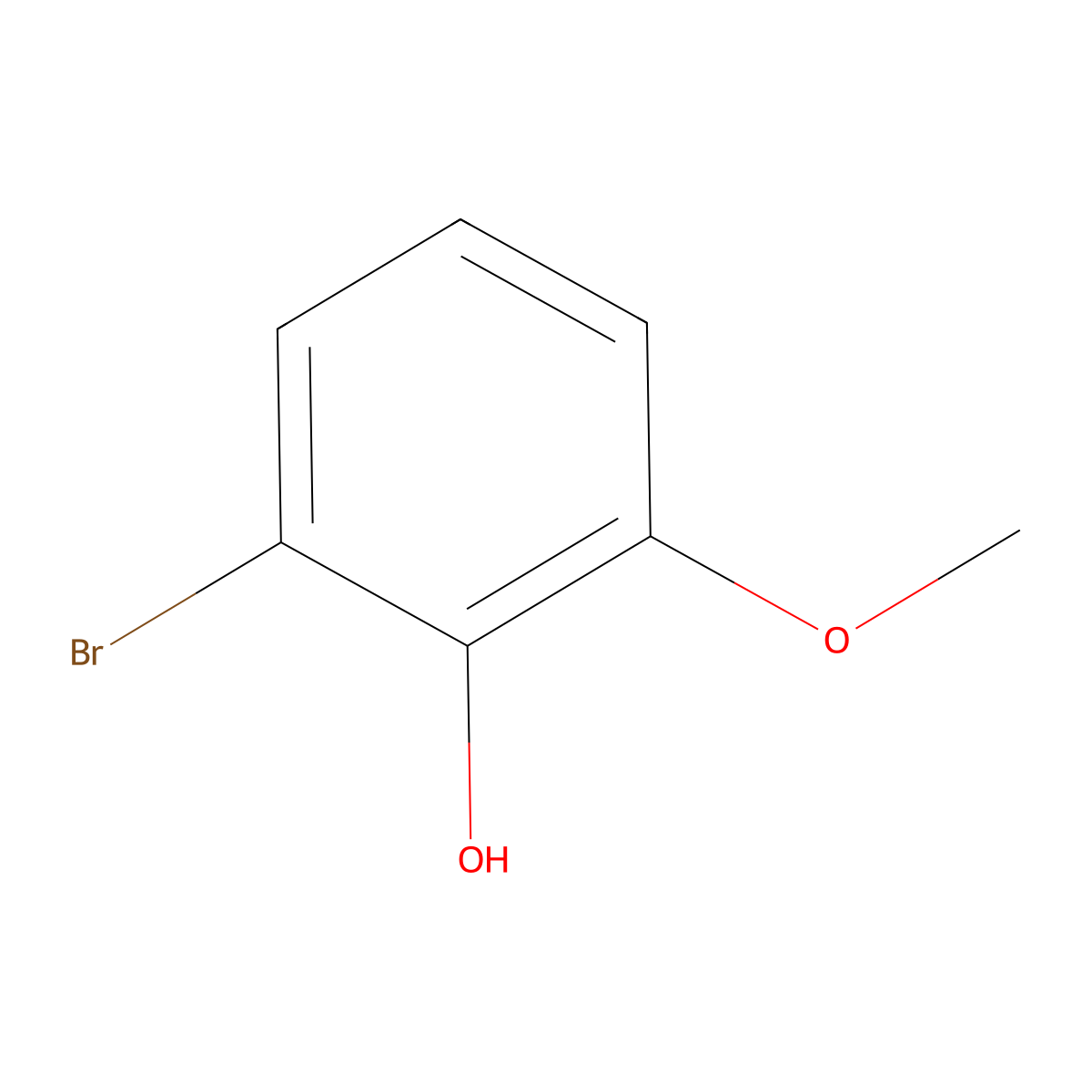 2-Bromo-6-methoxyphenol molecular structure, CAS 28165-49-3
