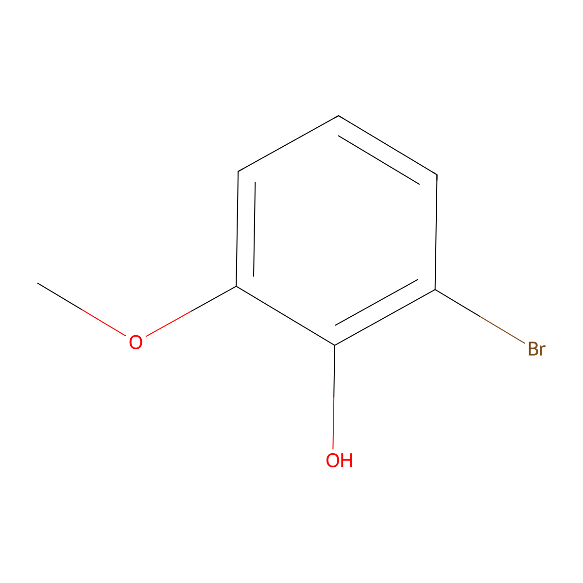 2-Bromo-6-methoxyphenol molecular structure, CAS 28165-49-3