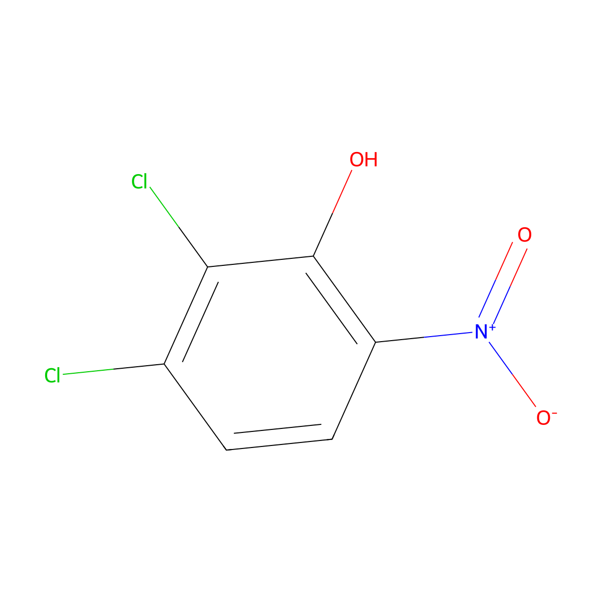 2,3-Dichloro-6-nitrophenol molecular structure, CAS 28165-60-8