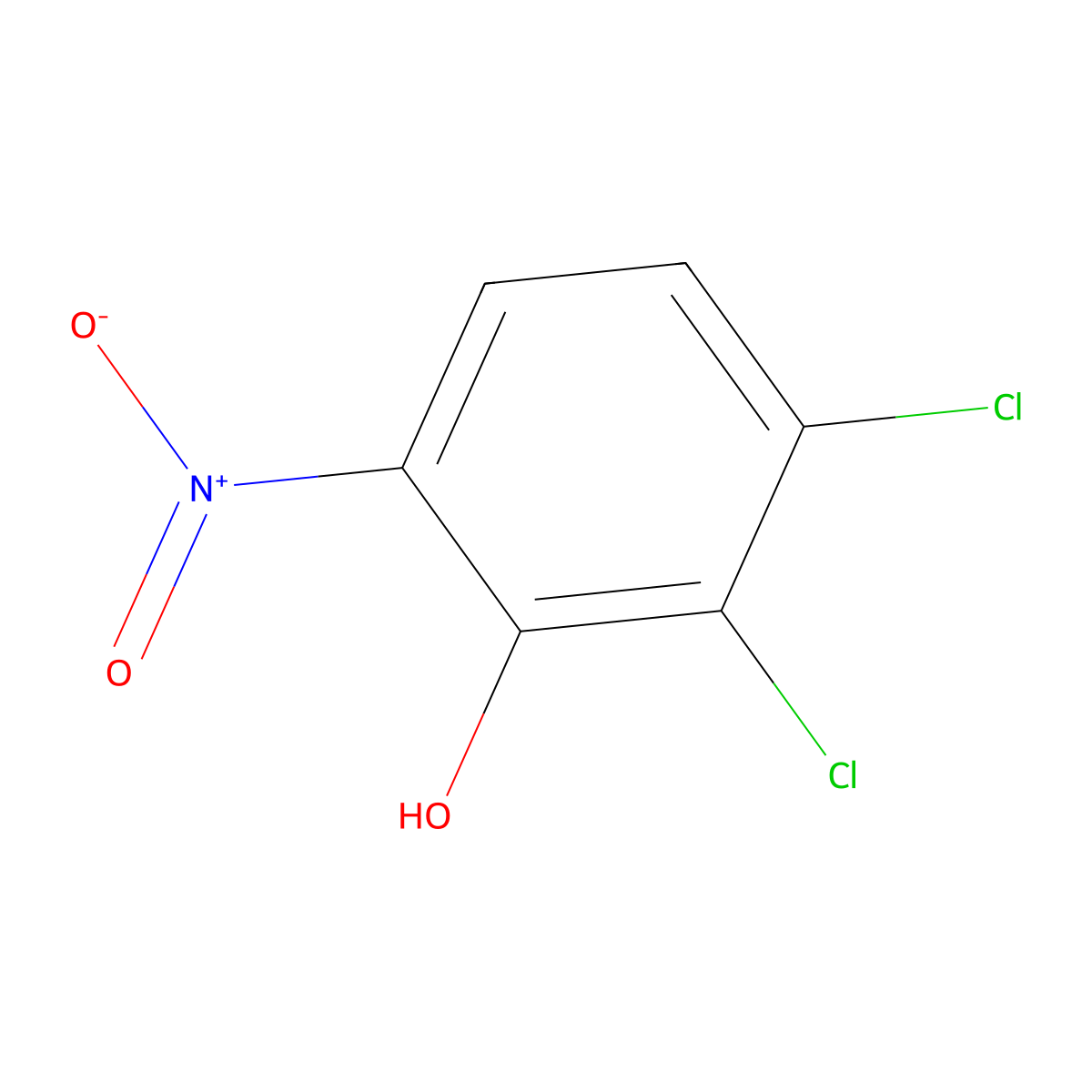 2,3-Dichloro-6-nitrophenol molecular structure, CAS 28165-60-8