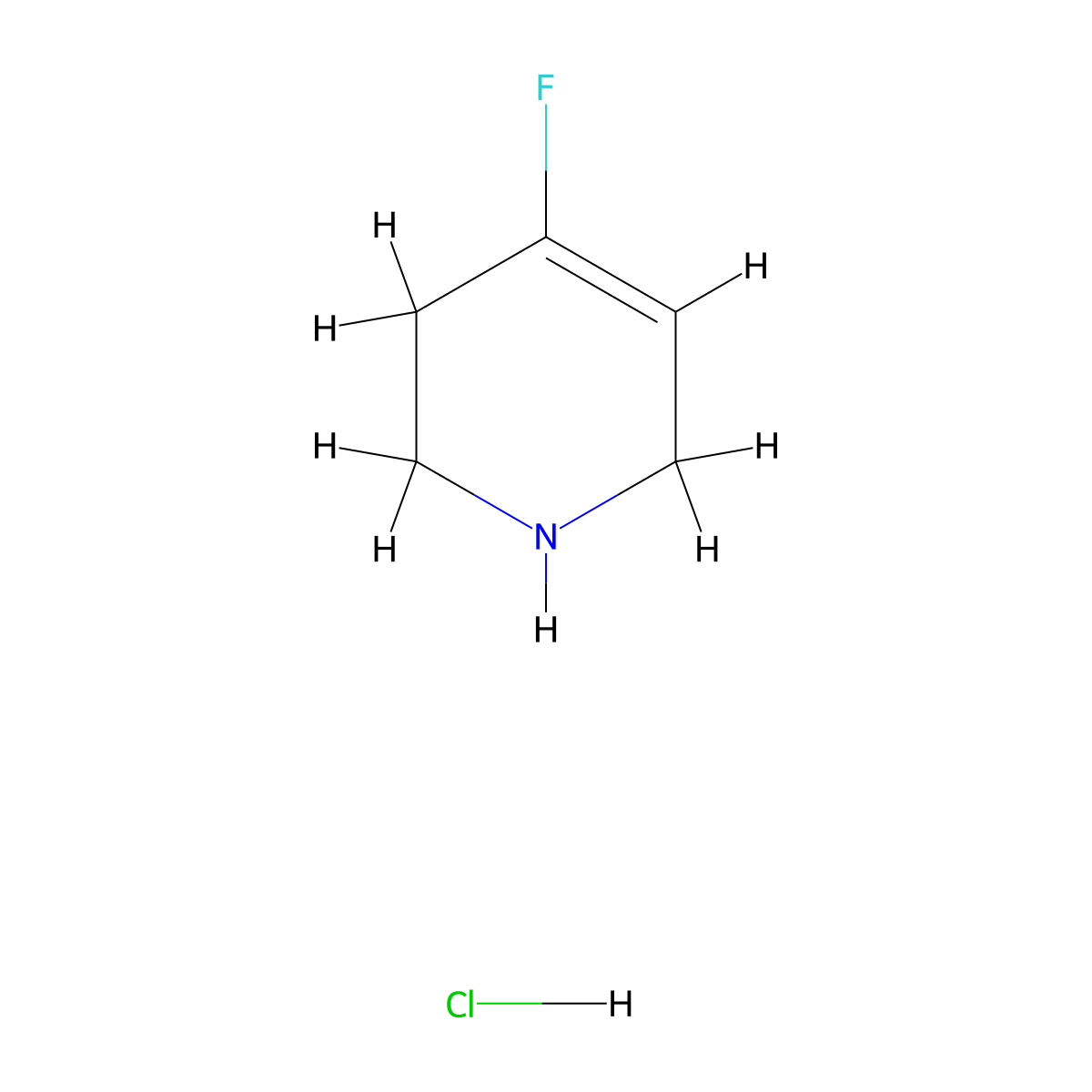 4-Fluoro-1,2,3,6-tetrahydropyridine hydrochloride molecular structure, CAS 281652-11-7