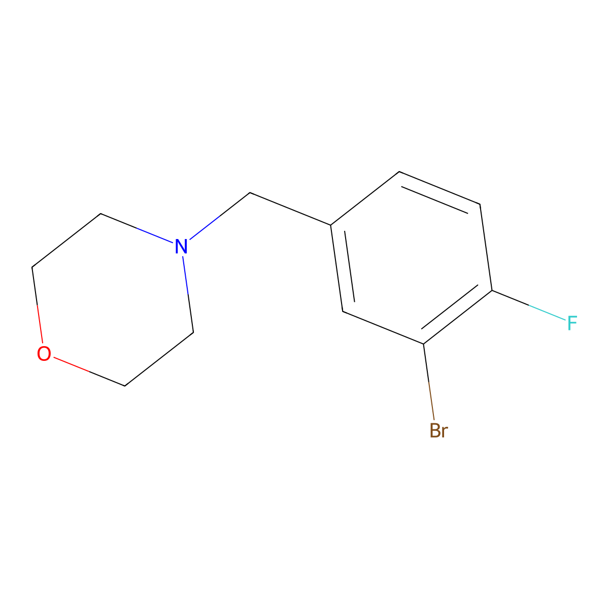 4-(3-Bromo-4-fluorobenzyl)morpholine molecular structure, CAS 281652-25-3