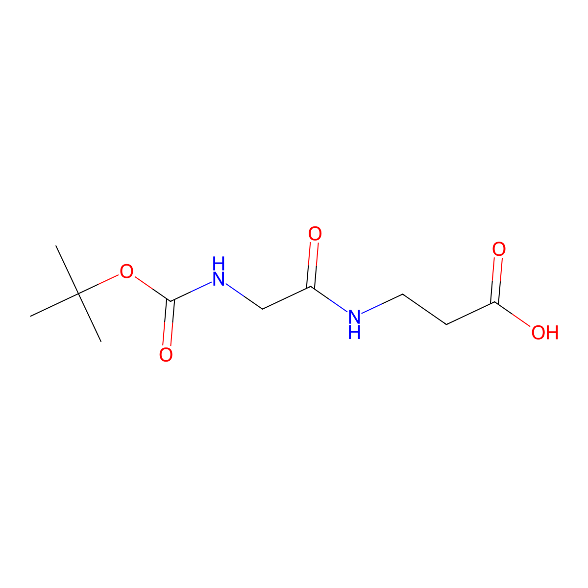 3-(2-{[(Tert-butoxy)carbonyl]amino}acetamido)propanoic acid molecular structure, CAS 281653-55-2