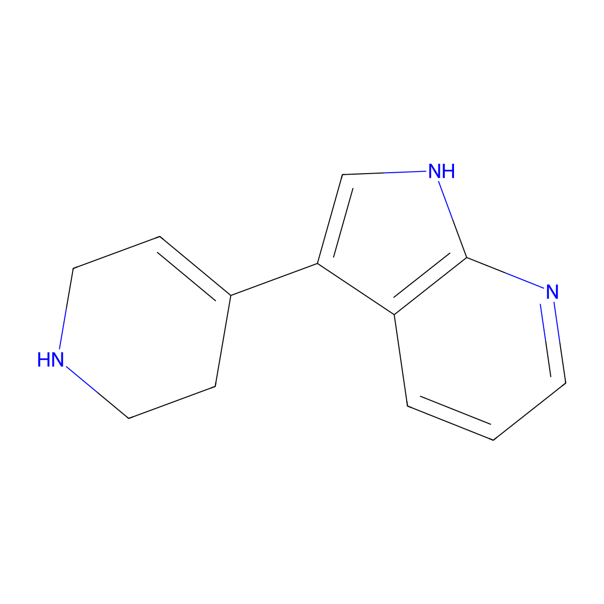 4-{1H-pyrrolo[2,3-b]pyridin-3-yl}-1,2,3,6-tetrahydropyridine molecular structure, CAS 281658-42-2