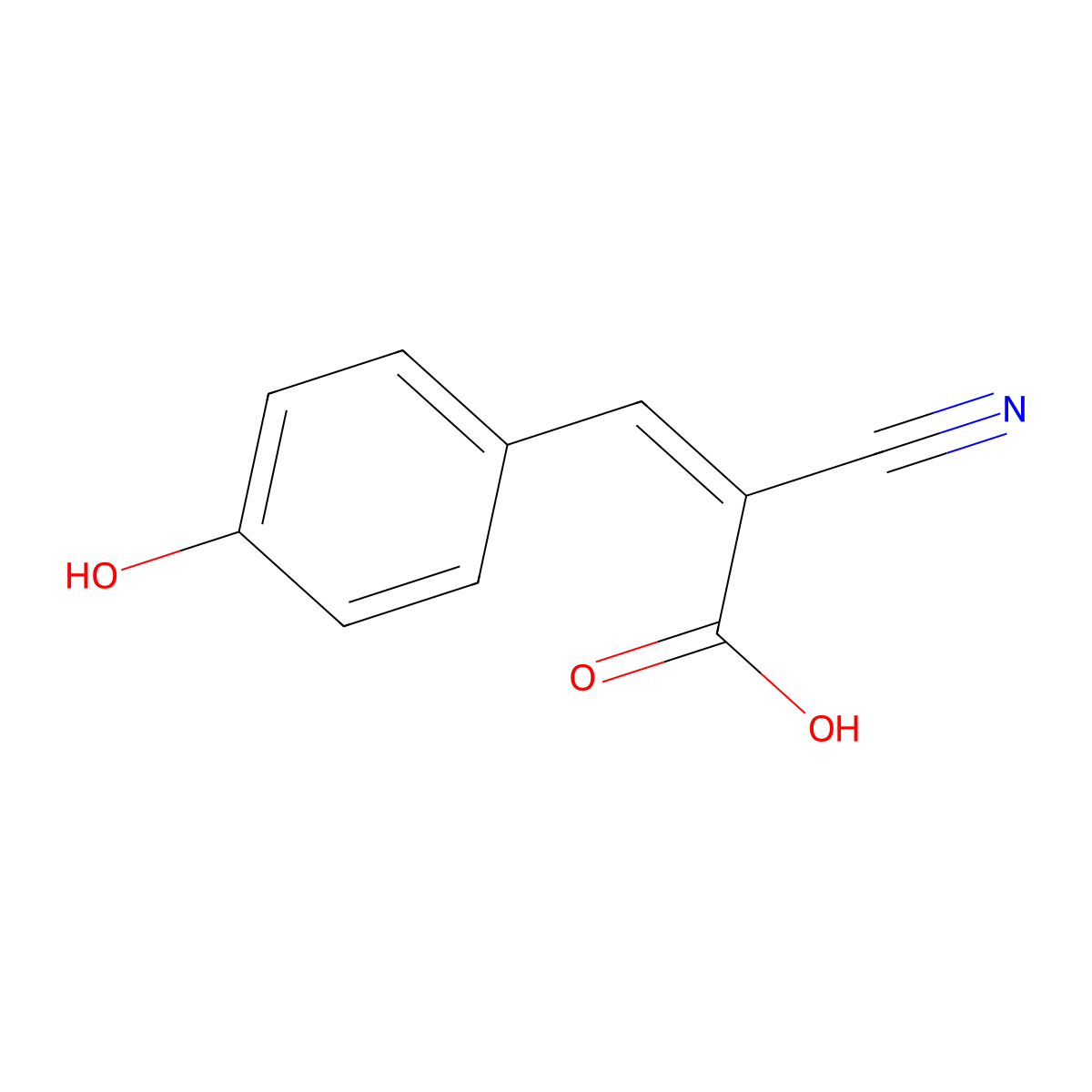 Alpha-Cyano-4-Hydroxycinnamic Acid molecular structure, CAS 28166-41-8