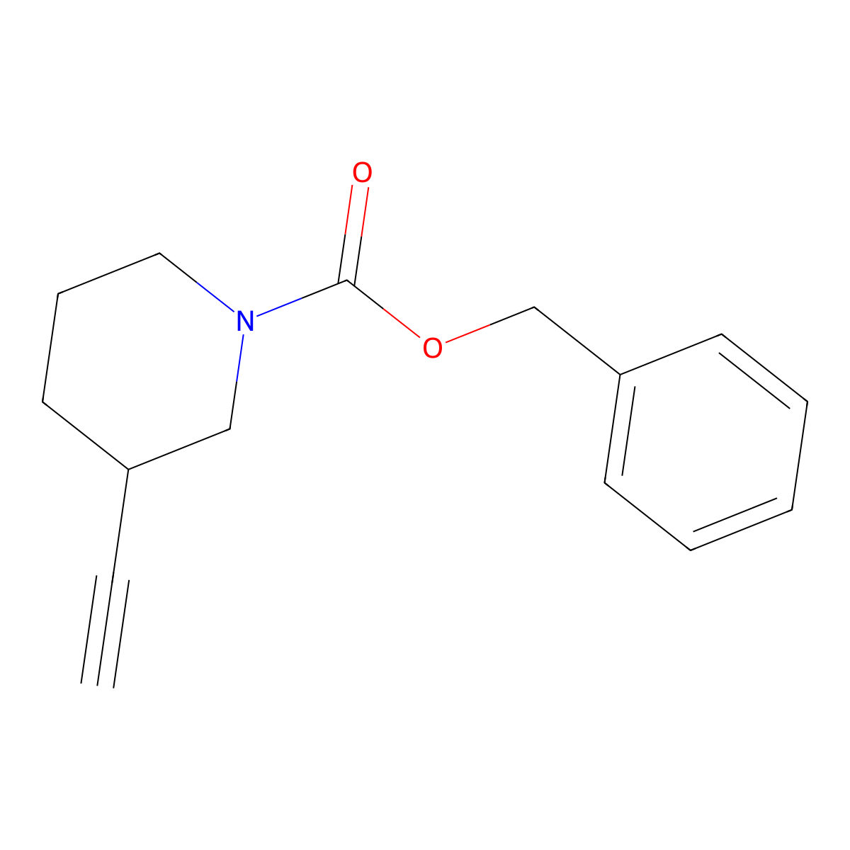 Benzyl (3S)-3-ethynylpiperidine-1-carboxylate molecular structure, CAS 2816625-13-3