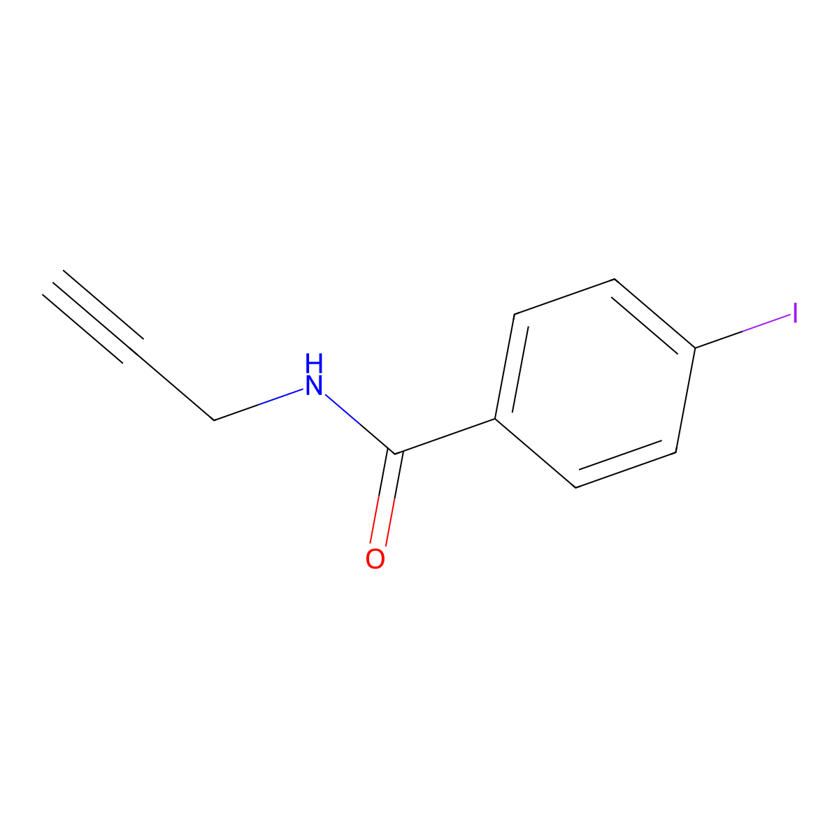 4-iodo-N-(prop-2-yn-1-yl)benzamide molecular structure, CAS 281668-98-2