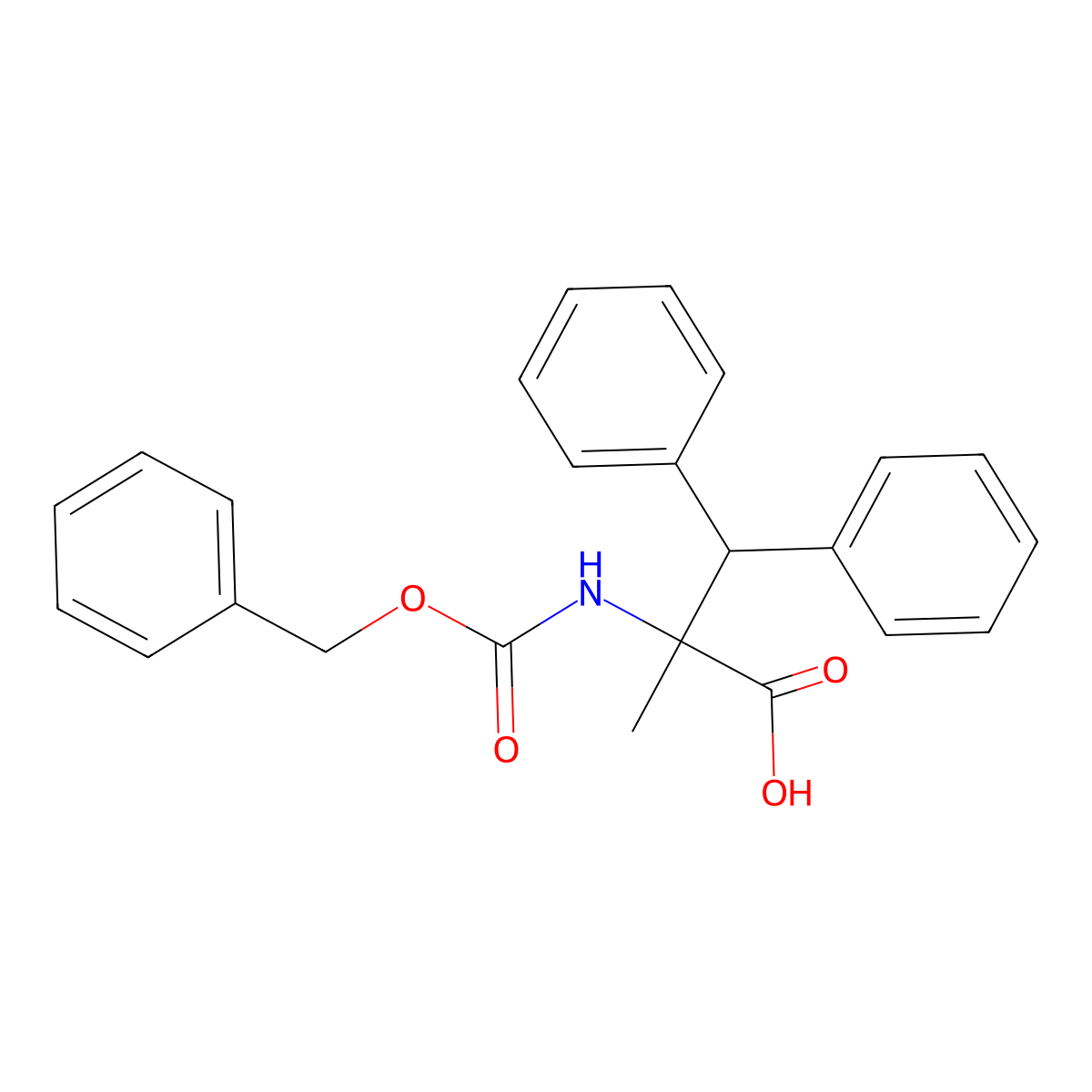 2-{[(Benzyloxy)carbonyl]amino}-2-methyl-3,3-diphenylpropanoic acid molecular structure, CAS 281669-33-8