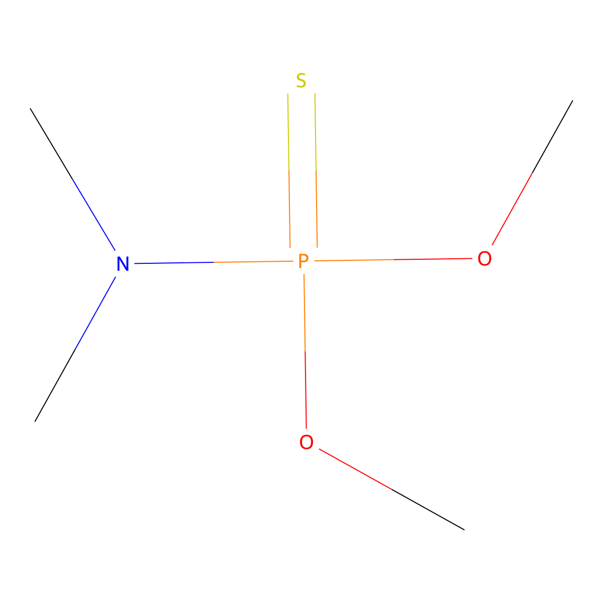 O,O-Dimethyl N,N-dimethylphosphoramidothioate molecular structure, CAS 28167-51-3