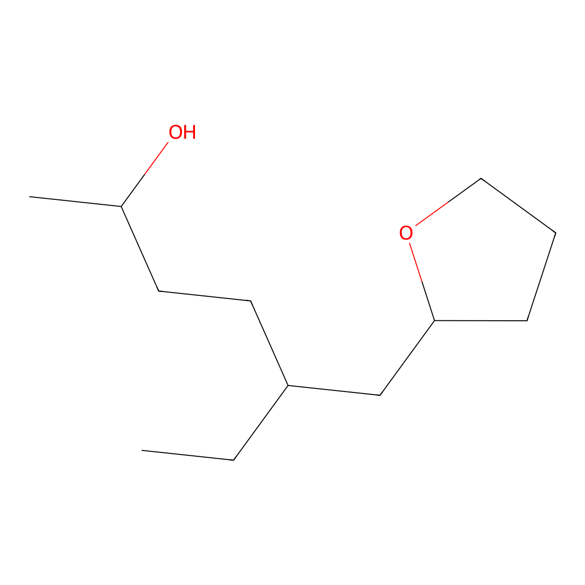 5-(Oxolan-2-ylmethyl)heptan-2-ol molecular structure, CAS 281676-71-9