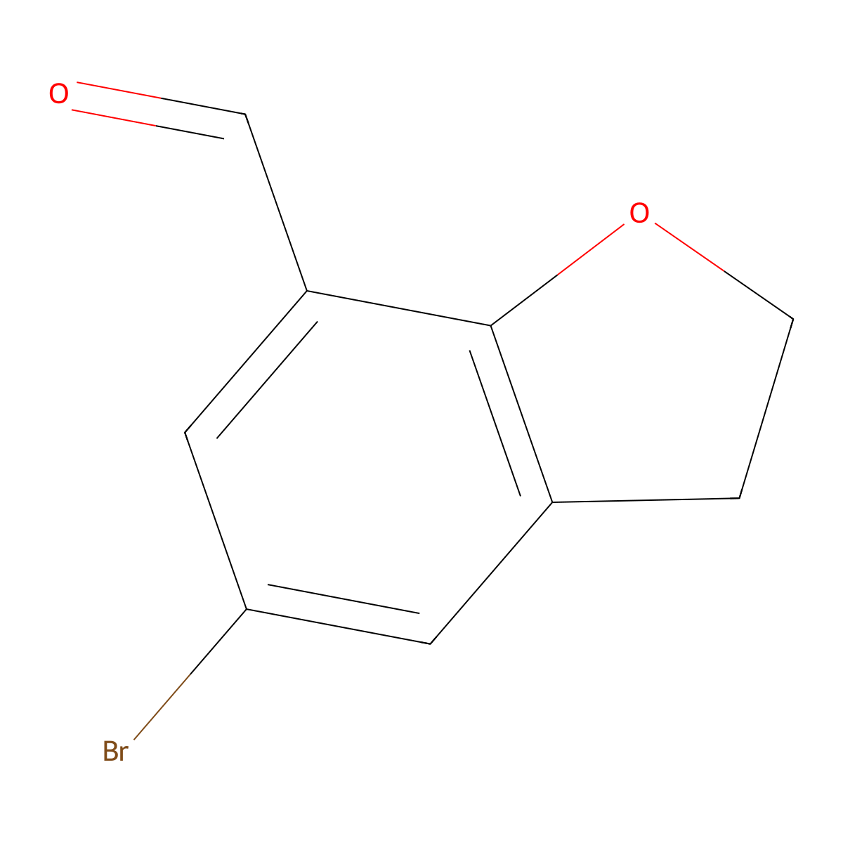 5-Bromo-2,3-dihydrobenzo[b]furan-7-carbaldehyde molecular structure, CAS 281678-73-7