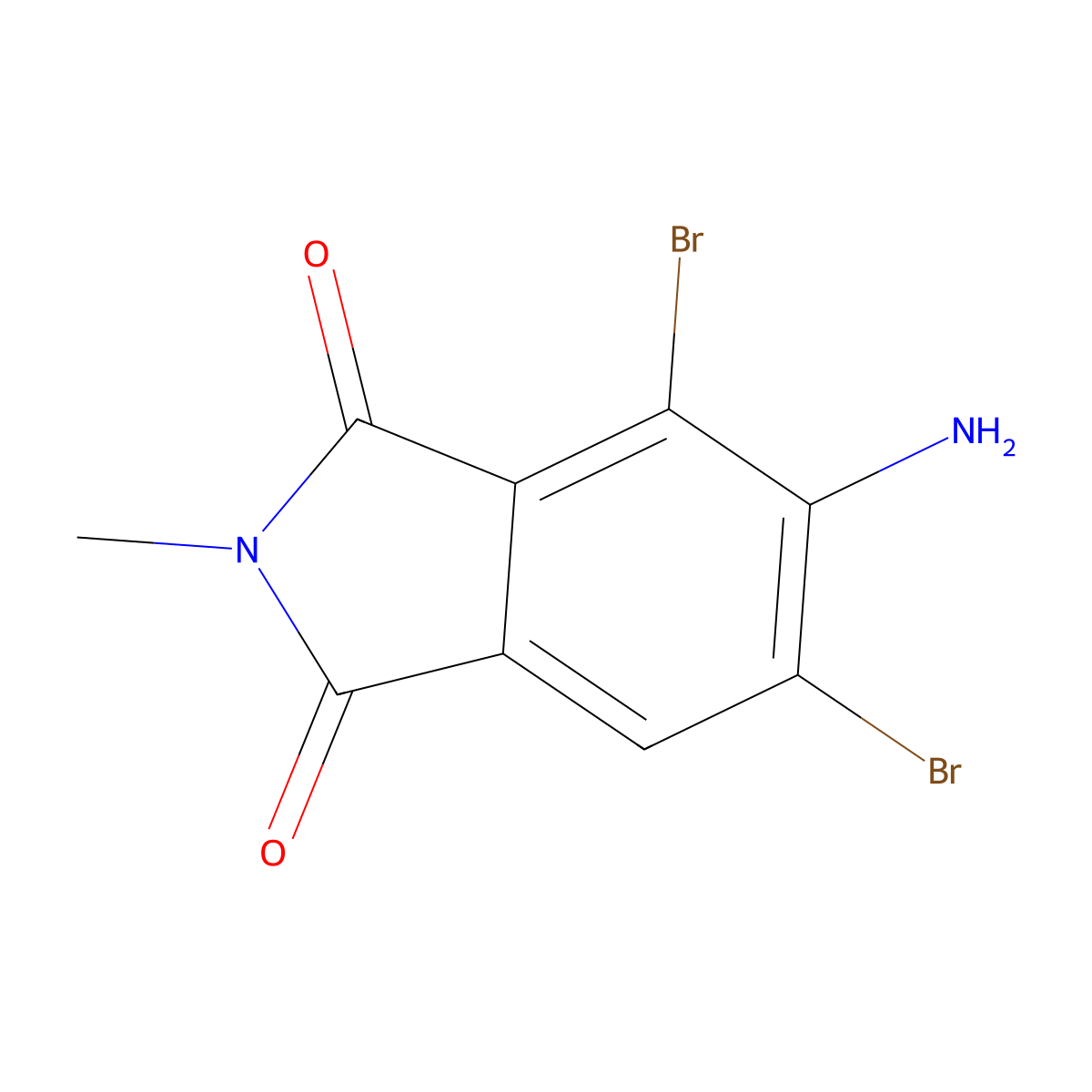5-amino-4,6-dibromo-2-methyl-1H-isoindole-1,3(2H)-dione molecular structure, CAS 281679-49-0