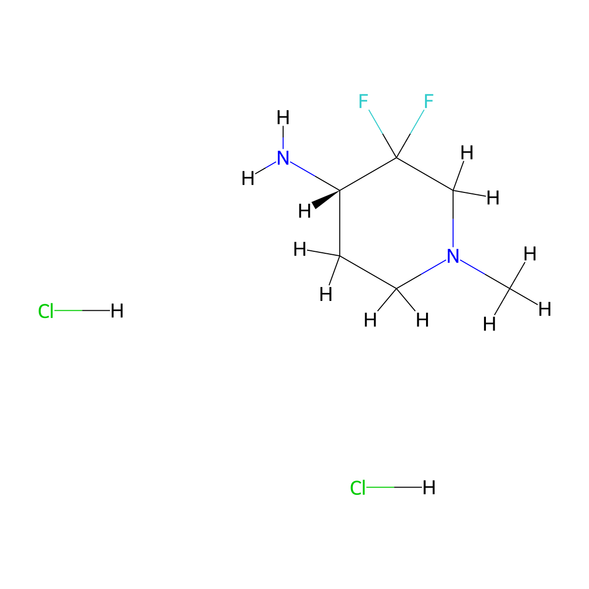 (S)-3,3-Difluoro-1-methylpiperidin-4-amine dihydrochloride molecular structure, CAS 2816818-12-7