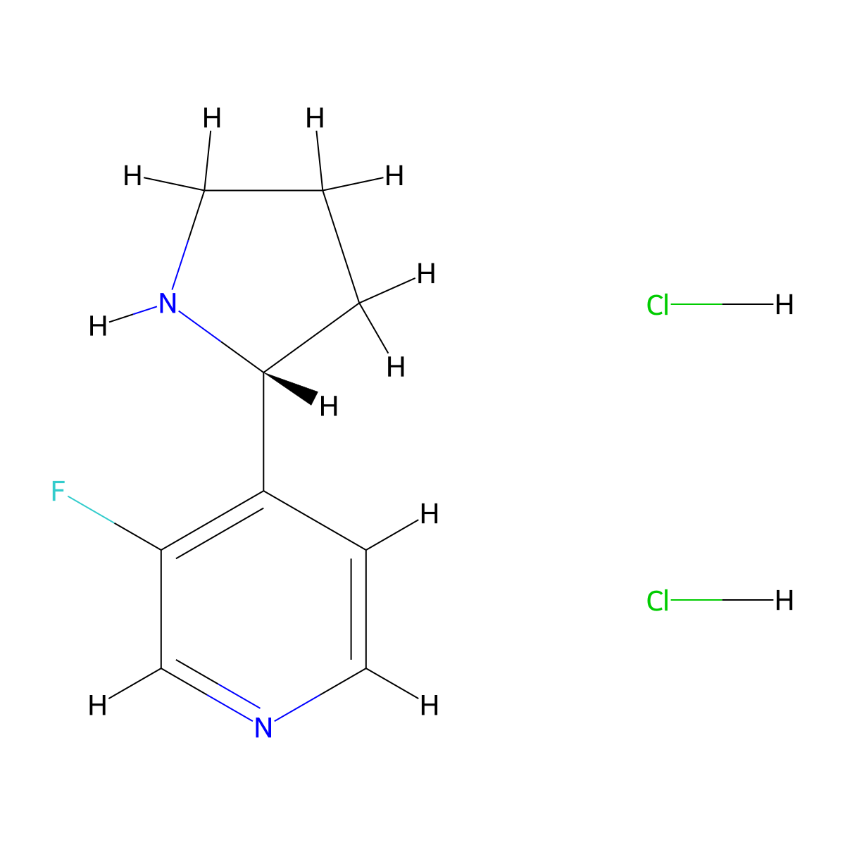 (R)-3-Fluoro-4-(pyrrolidin-2-yl)pyridine dihydrochloride molecular structure, CAS 2816818-18-3