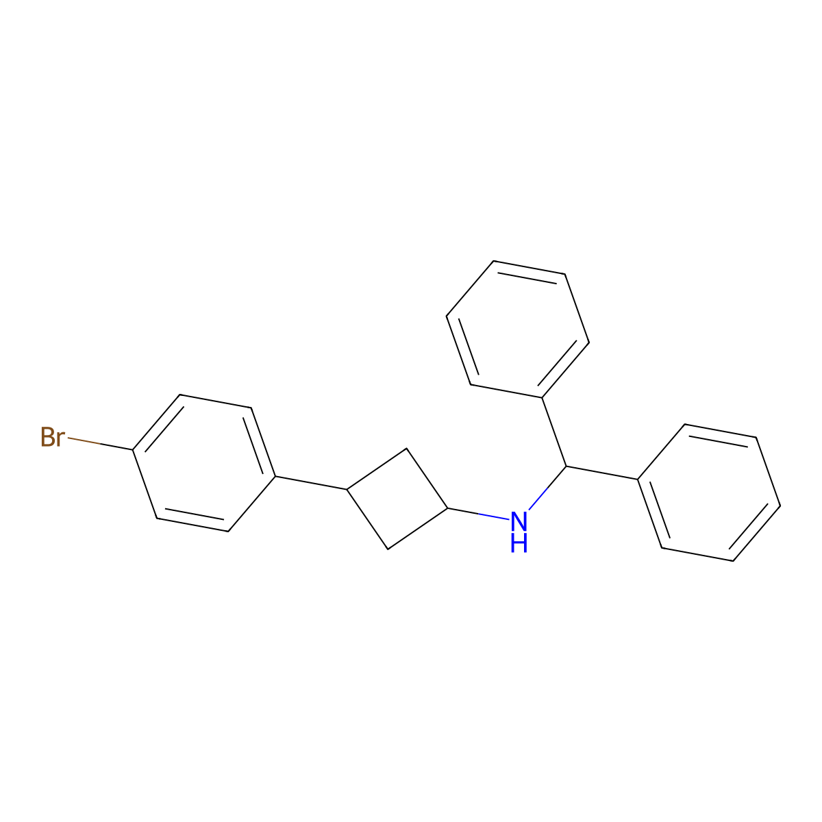 N-Benzhydryl-3-(4-bromophenyl)cyclobutan-1-amine molecular structure, CAS 2816818-20-7