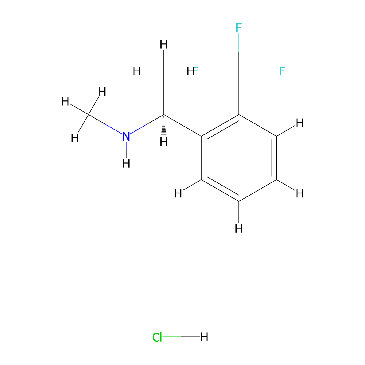 (1S)-N-Methyl-1-[2-(trifluoromethyl)phenyl]ethylamine hydrochloride molecular structure, CAS 2816818-24-1