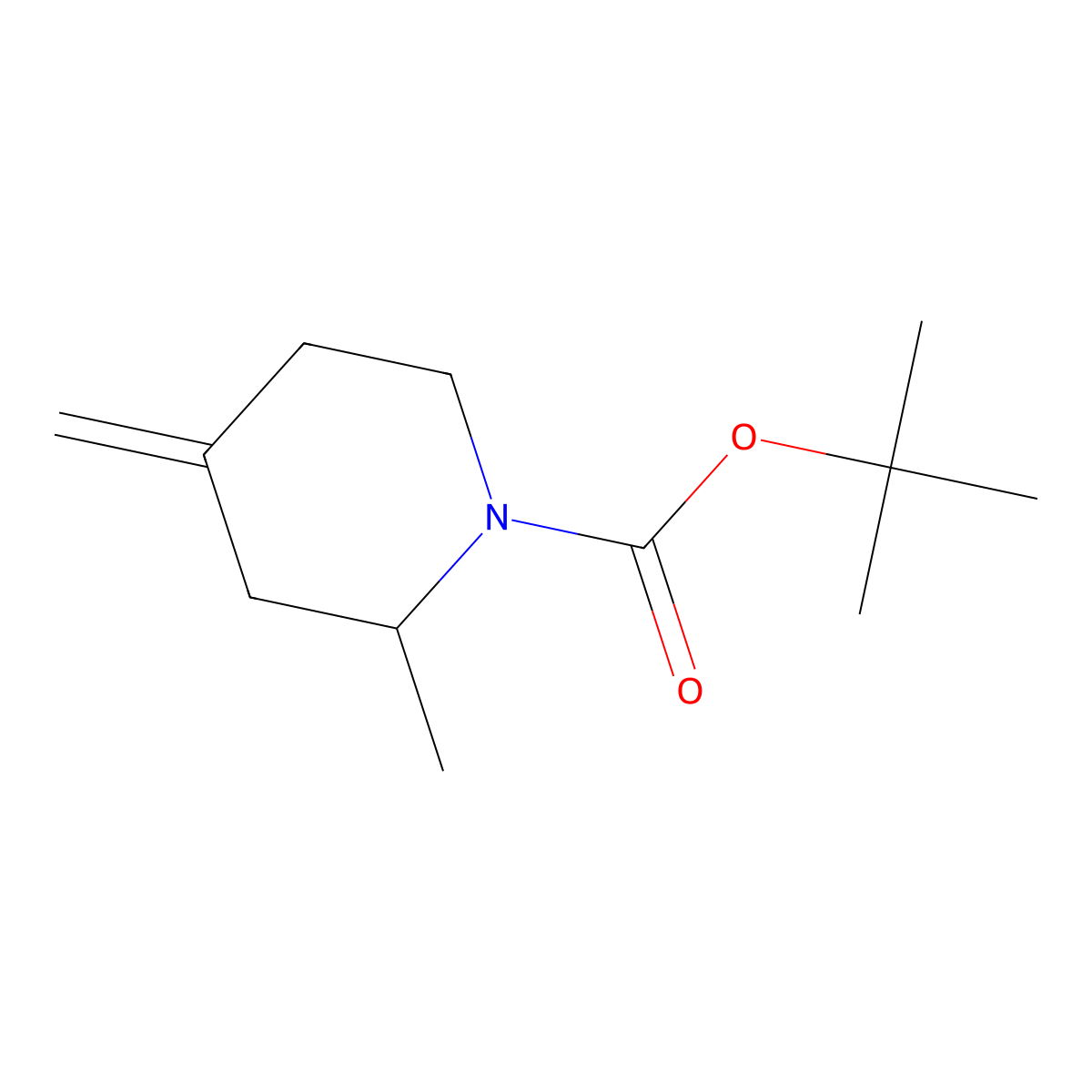 tert-butyl (2S)-2-methyl-4-methylene-piperidine-1-carboxylate molecular structure, CAS 2816820-18-3