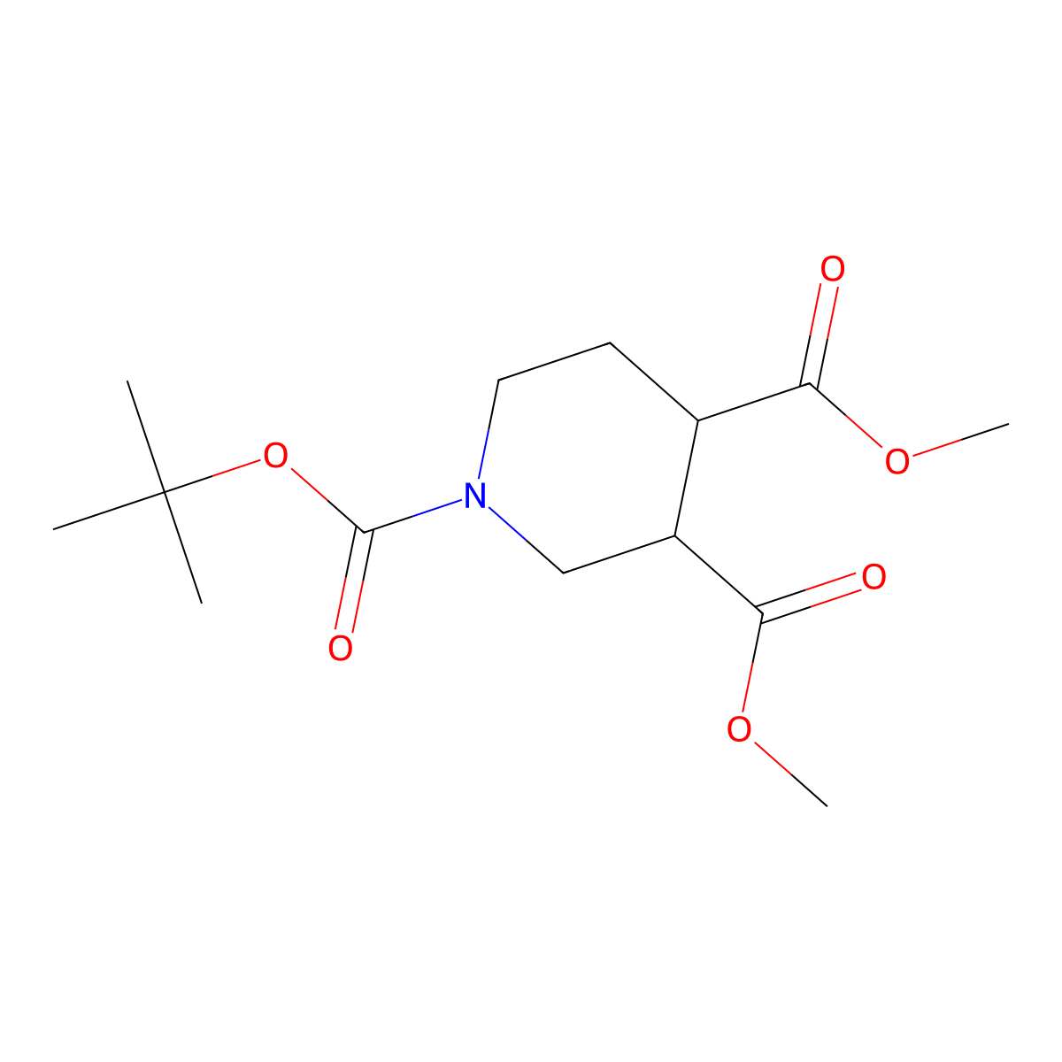 O1-Tert-butyl O3,O4-dimethyl trans-piperidine-1,3,4-tricarboxylate molecular structure, CAS 2816820-24-1